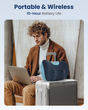 Comfier Lumbar Support & Massager Comfier Update Shiatsu Neck and Back Massager with Heat, Massage Pillow for Chair with 3D Kneading Deep Tissue,Muscle Pain Relief on Shoulders, Legs, Foot CF-6419