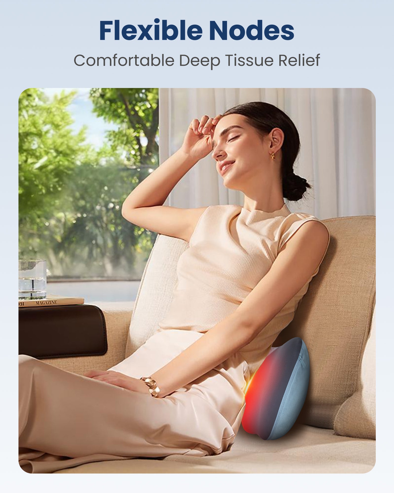 Comfier Lumbar Support & Massager Comfier Update Shiatsu Neck and Back Massager with Heat, Massage Pillow for Chair with 3D Kneading Deep Tissue,Muscle Pain Relief on Shoulders, Legs, Foot CF-6419