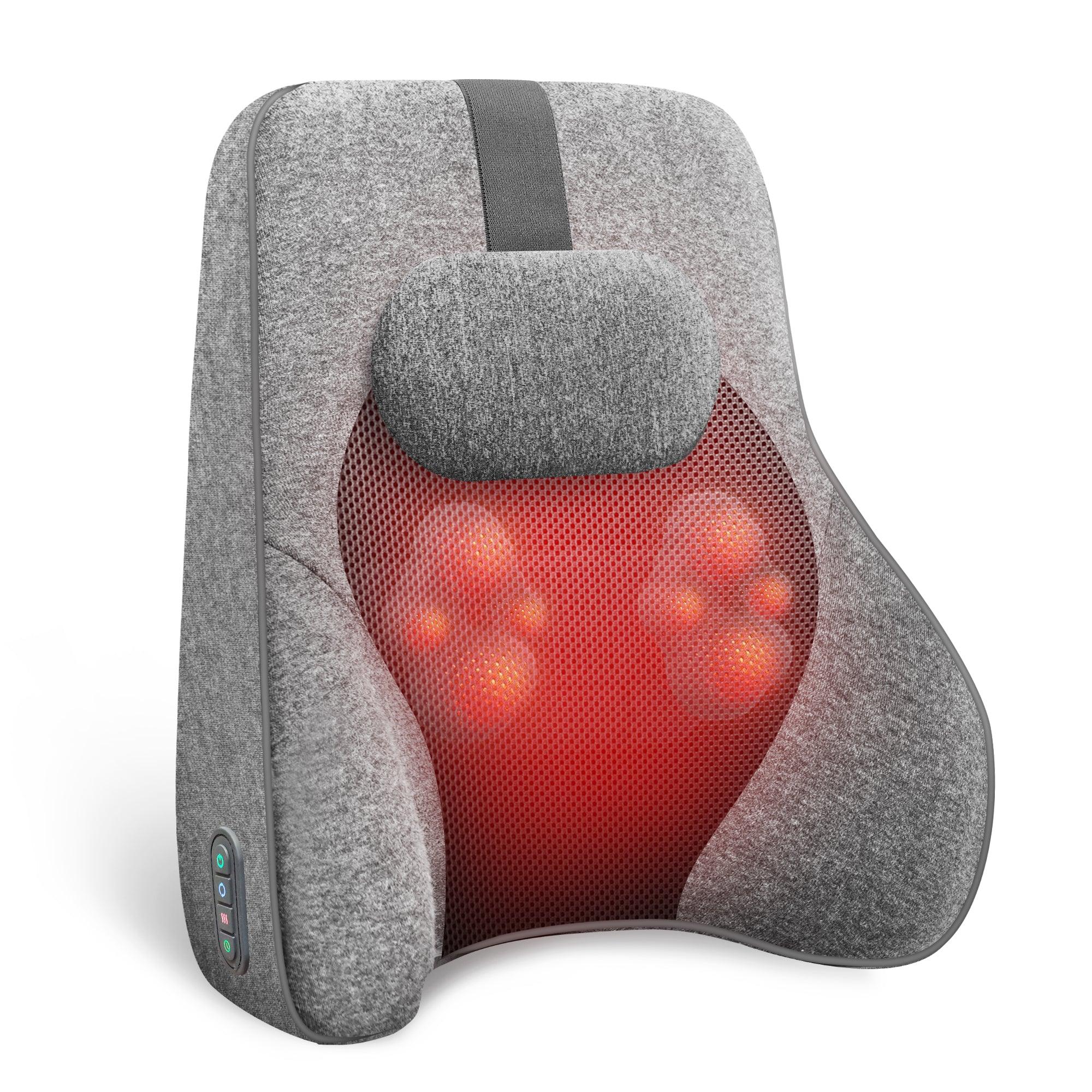 Comfier Lumbar Support & Massager Gray-Upgrade Model Comfier Back Lumbar Support Pillow for Office Chair, Chair Pillow for Back Support with 3 Vibration Modes & 2 Heat Levels CF-1503