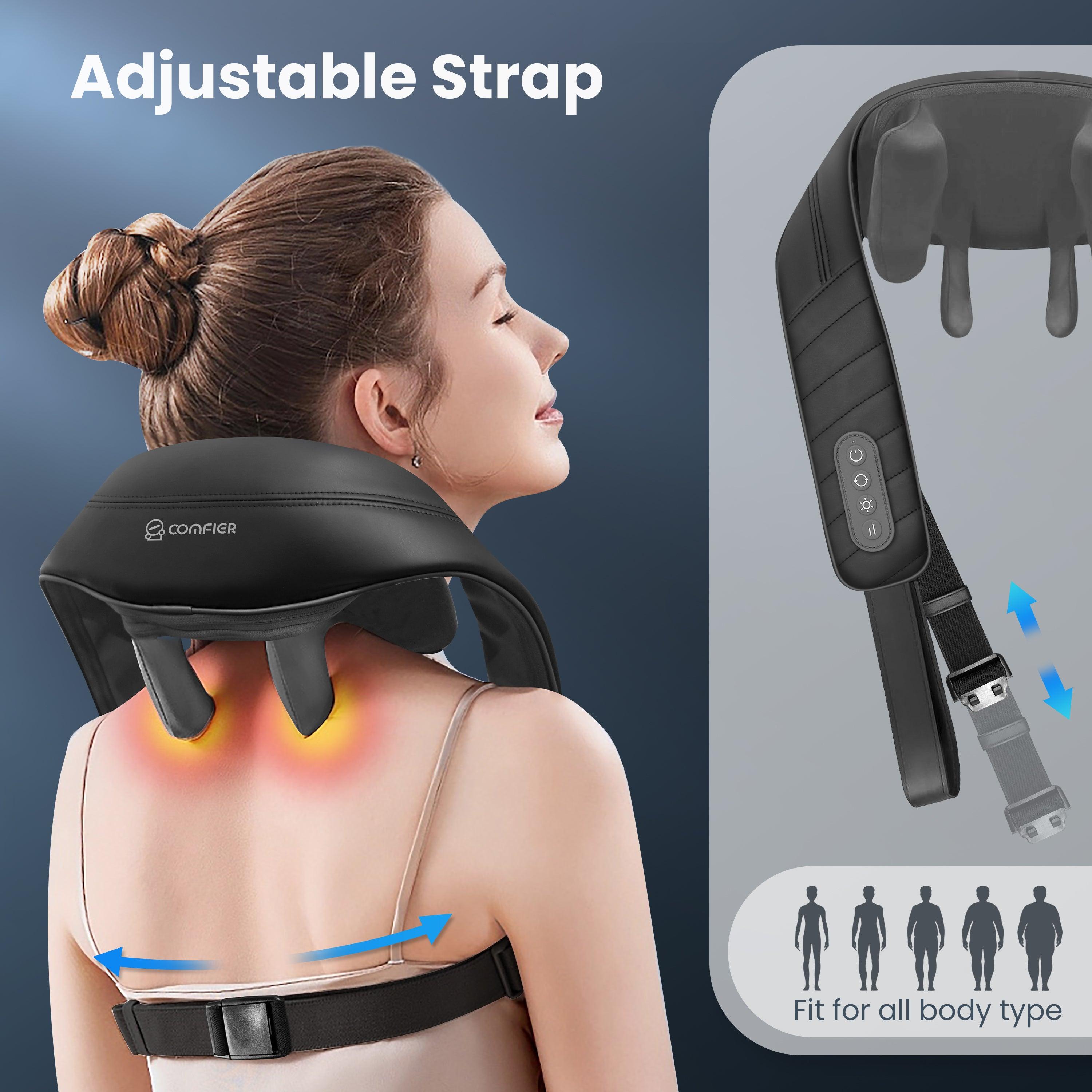 Comfier Neck Massager Comfier Cordless Neck Massager with Heat, Deep Tissue Kneading Massage Pillow for Back Neck and Shoulder, Pain Relief CF-6812