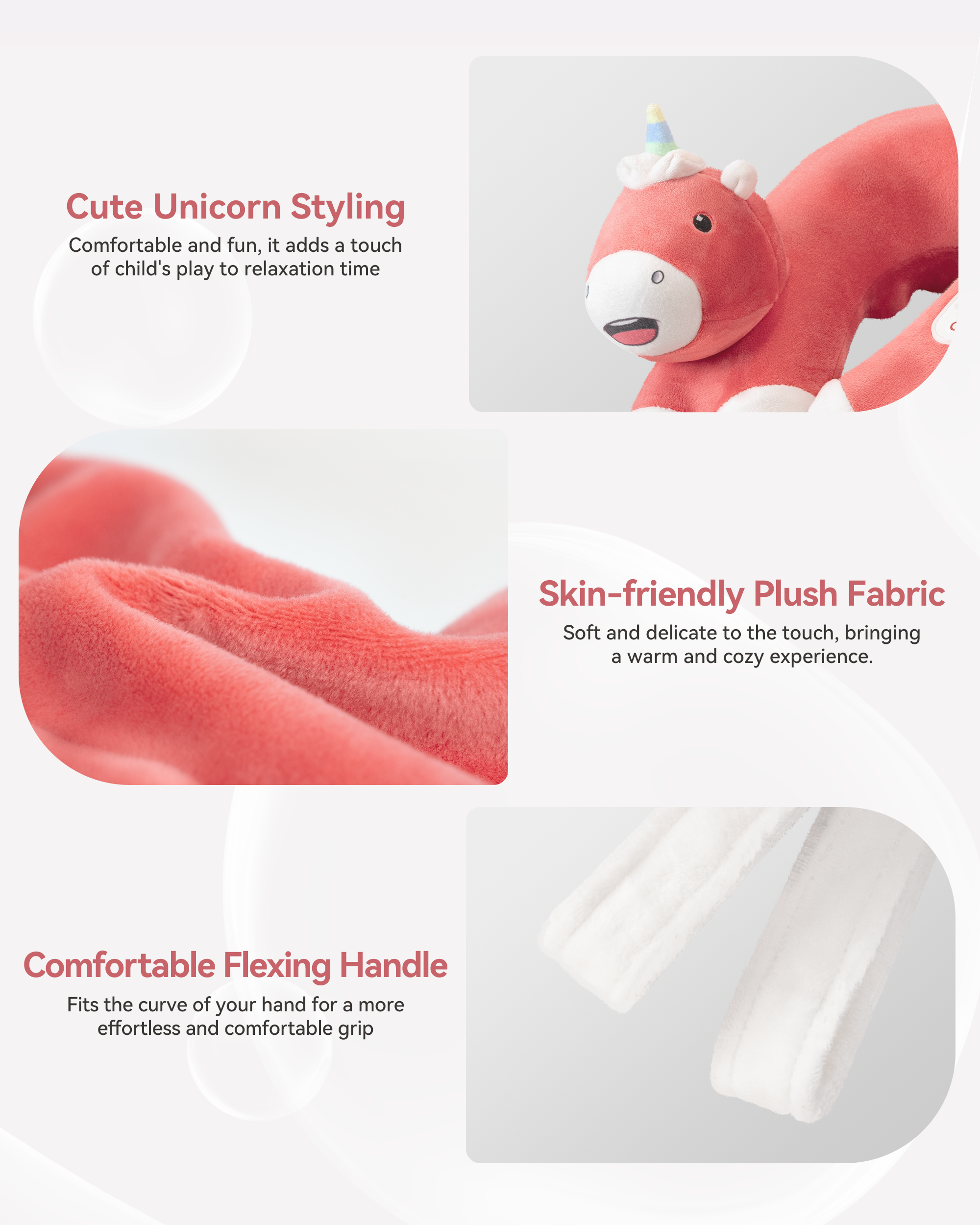 Comfier Neck Massager Comfier Neck Pillow for Traveling, Heated Travel Pillow with Kneading Massage, Neck Massager Pillow with Cute Unicorn Shape,Travel Neck Pillow for Airplane, Office, Home CF-6407