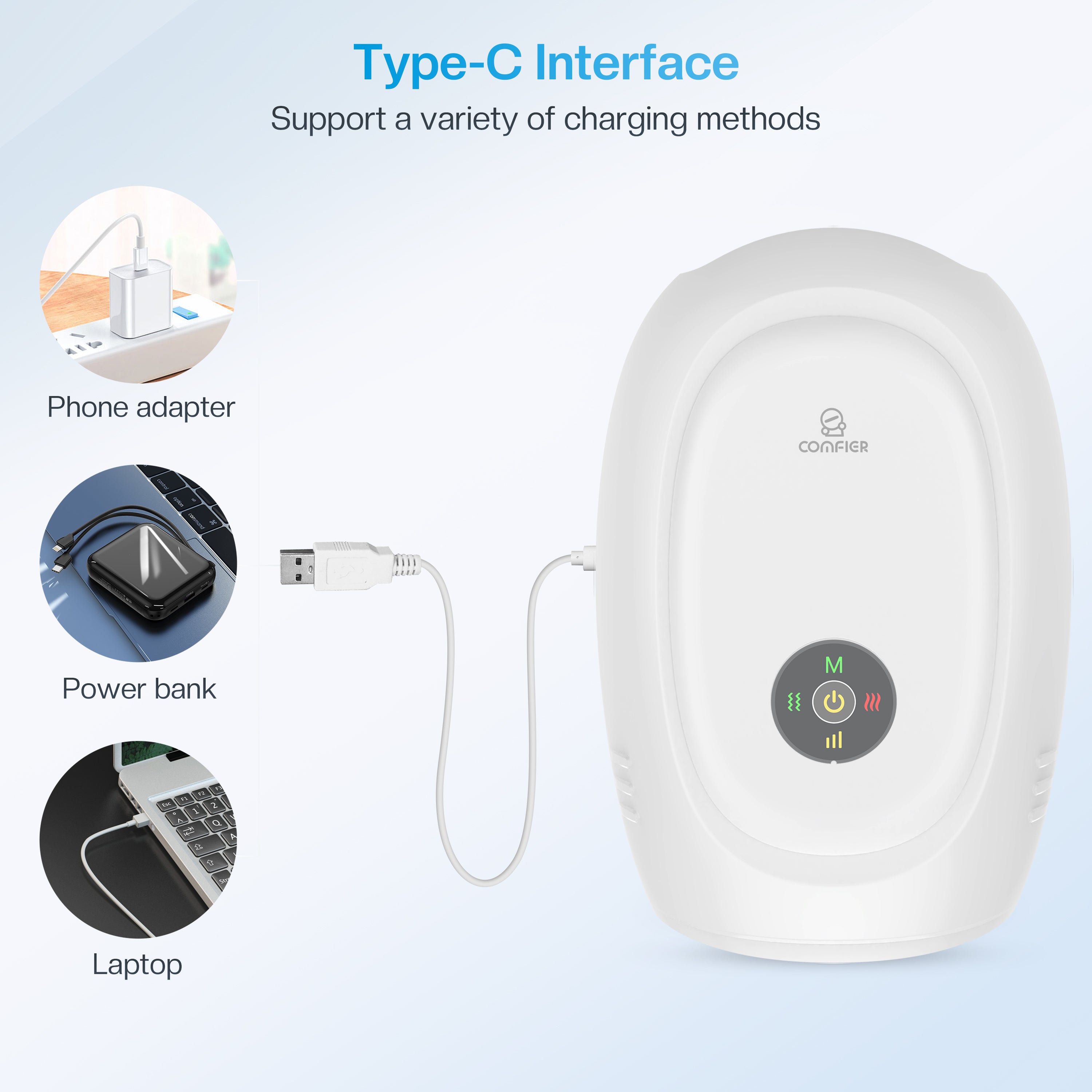 Comfier Other Product Comfier Hand Massager Machine for Arthristis, Carpal Tunnel, Hand Massage with Heat and Compression, APP Control, Hand Wrist Finger Massager with Vibration(White) CF-4101