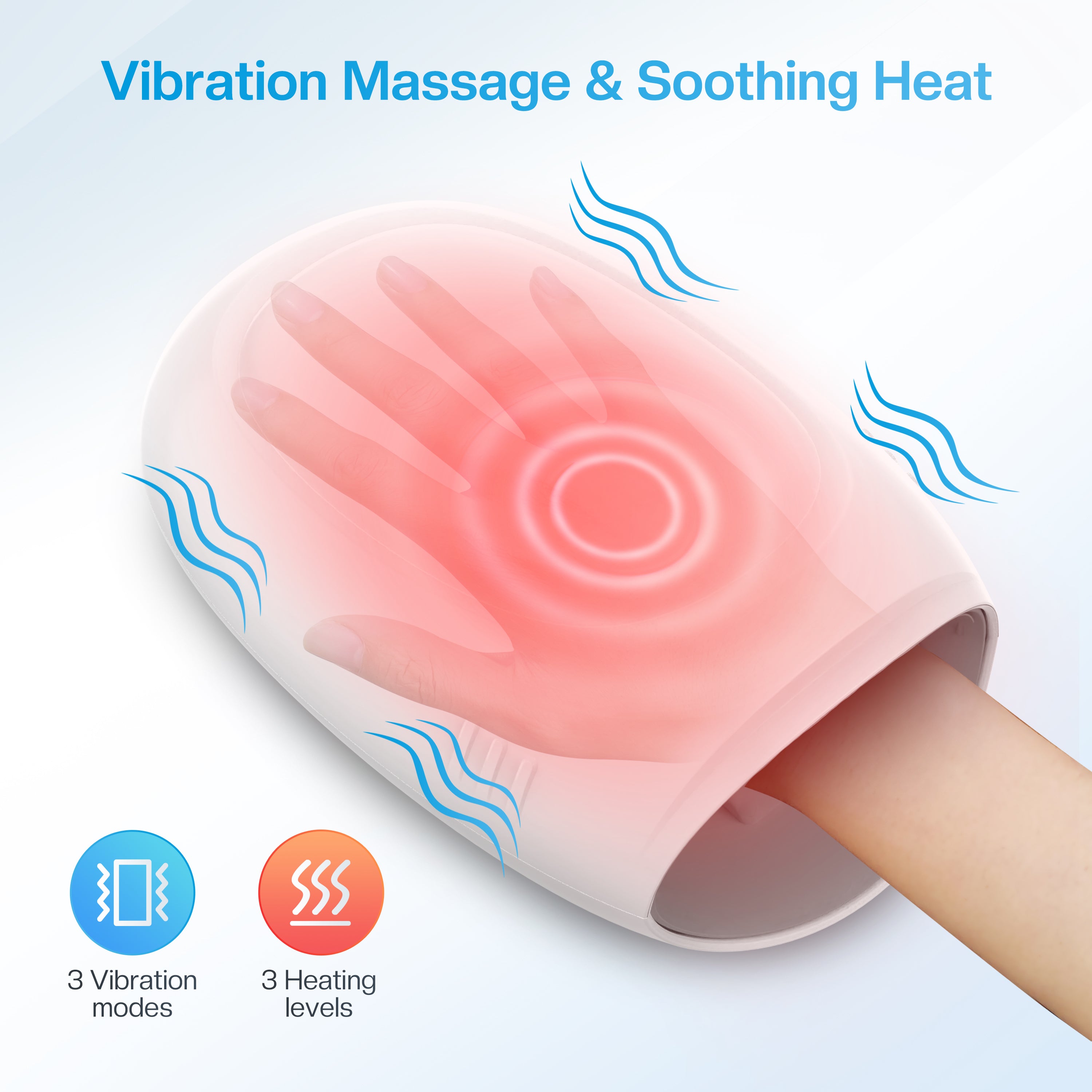 Comfier Other Product Comfier Hand Massager Machine for Arthristis, Carpal Tunnel, Hand Massage with Heat and Compression, APP Control, Hand Wrist Finger Massager with Vibration(White) CF-4101