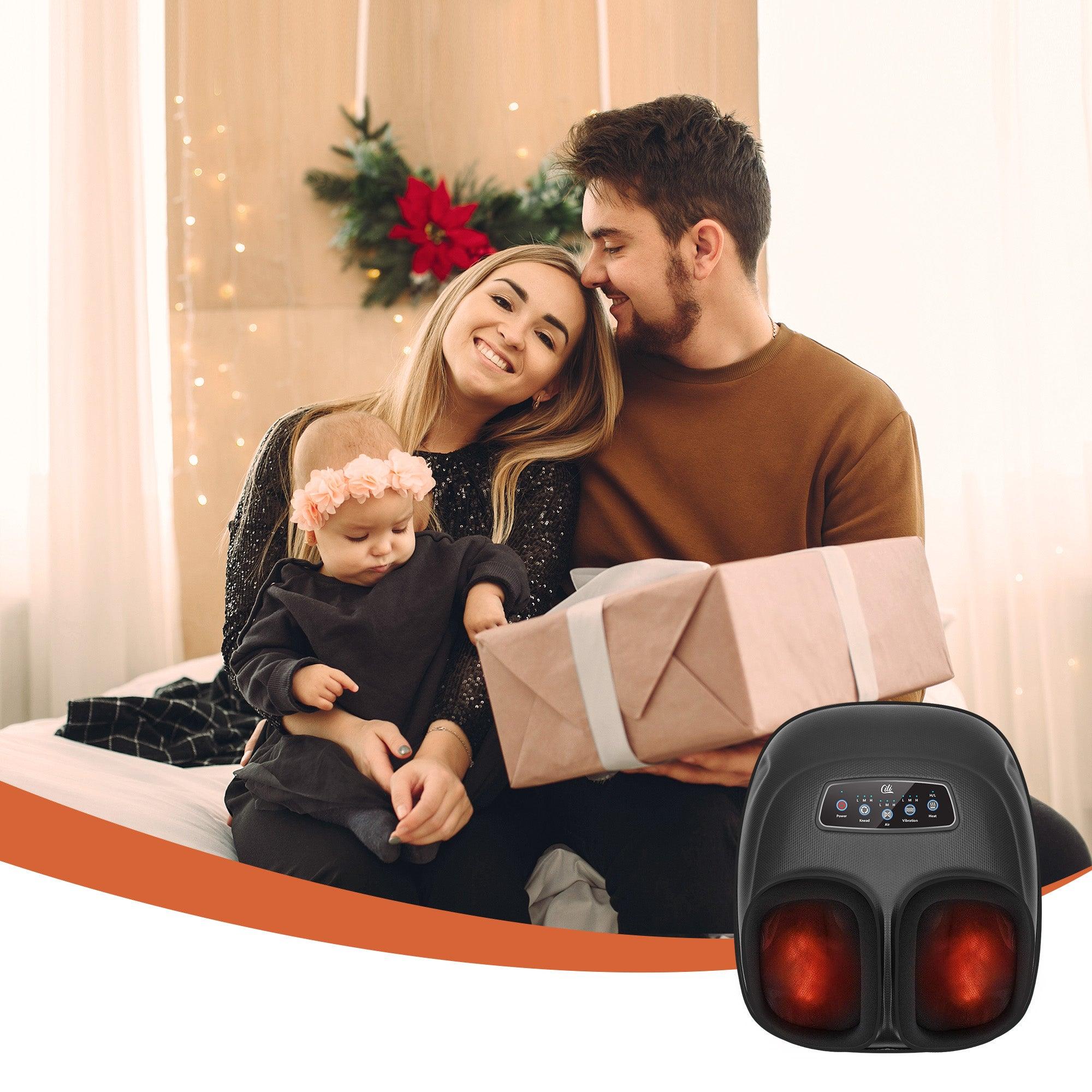 Comfier USA CILI Foot Massager Machine, Feet Massager With 3 Kneading Intensities, Detachable Foot Sleeve, Foot Massager Plantar Fasciitis Relief, Shiatsu Foot Massager Fits Size Up to 13 (Black)  CL-5225