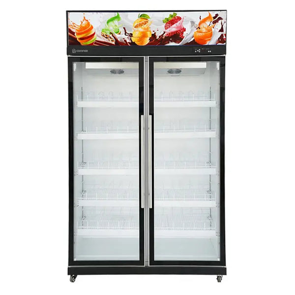 Comfier double-door Beverage-cooling  freezer glass door refrigerator