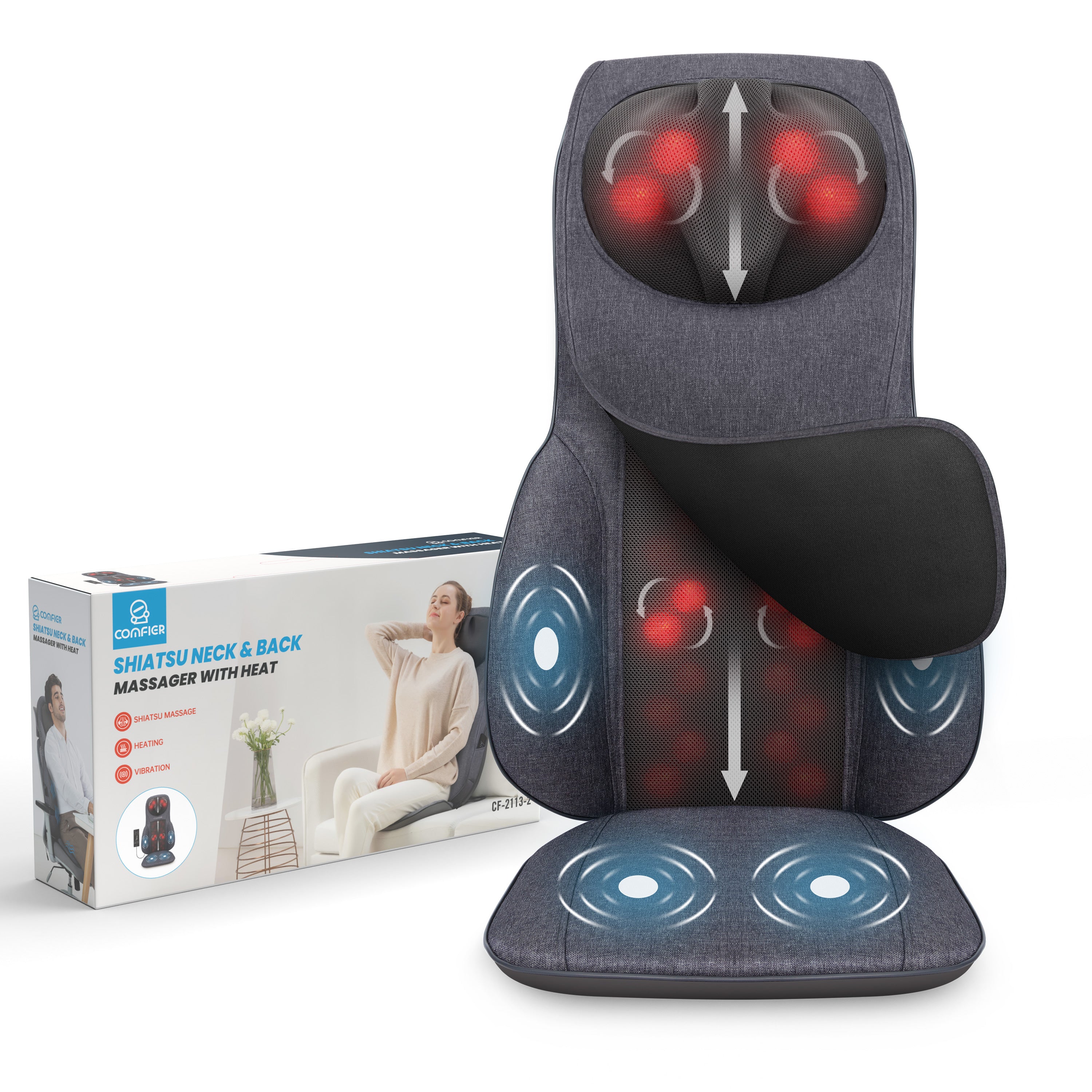 COMFIER CF-2113 Shiatsu Neck and Back Massager with Heat User Manual
