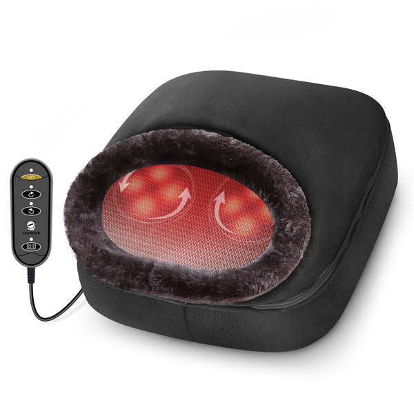Comfier Shiatsu Foot Massager with Heat, Foot Warmer with Heating Pad (Black) --5202S-BL