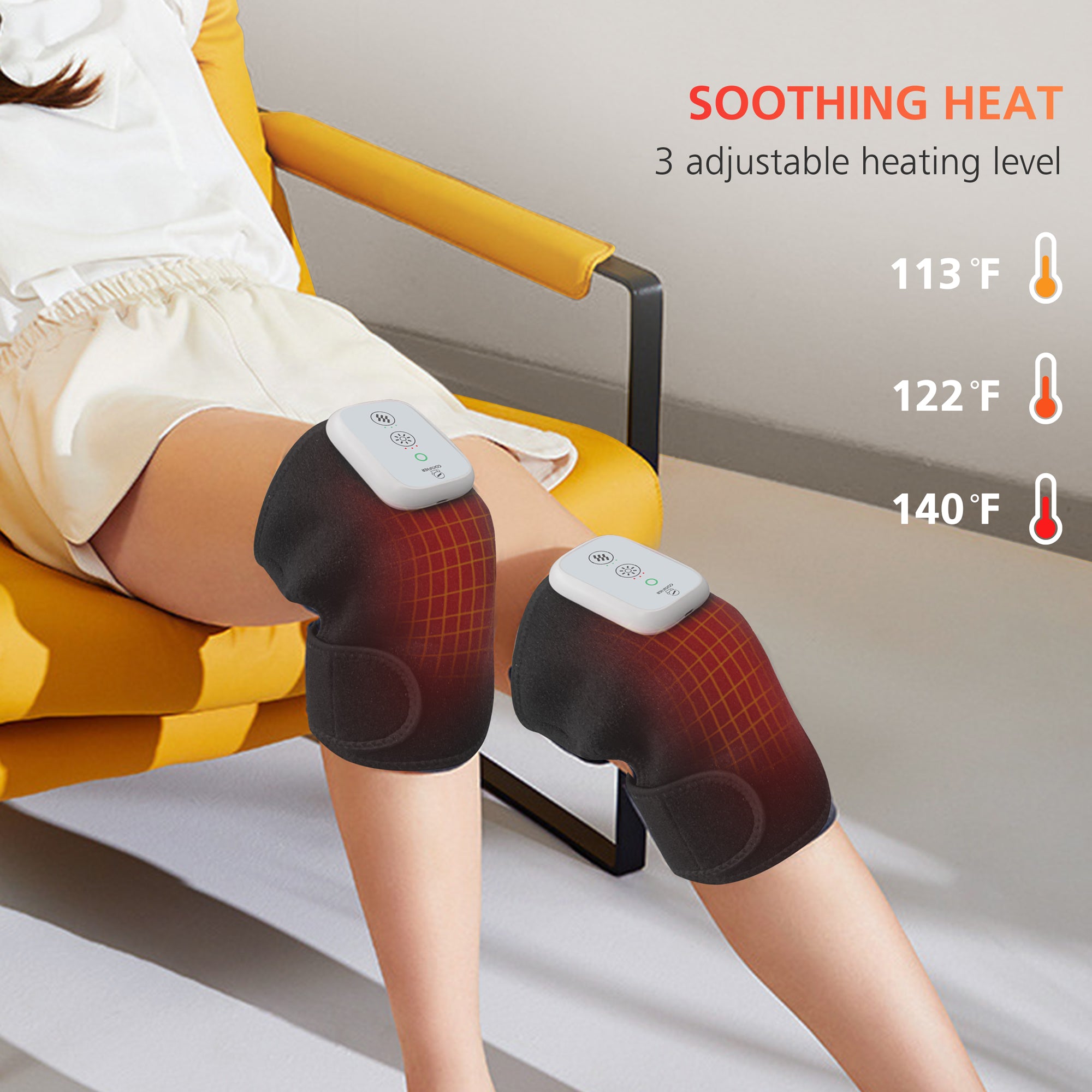 Comfier Cordless Knee Massager with Heat,Shoulder Heating Pad with Massage - 5703