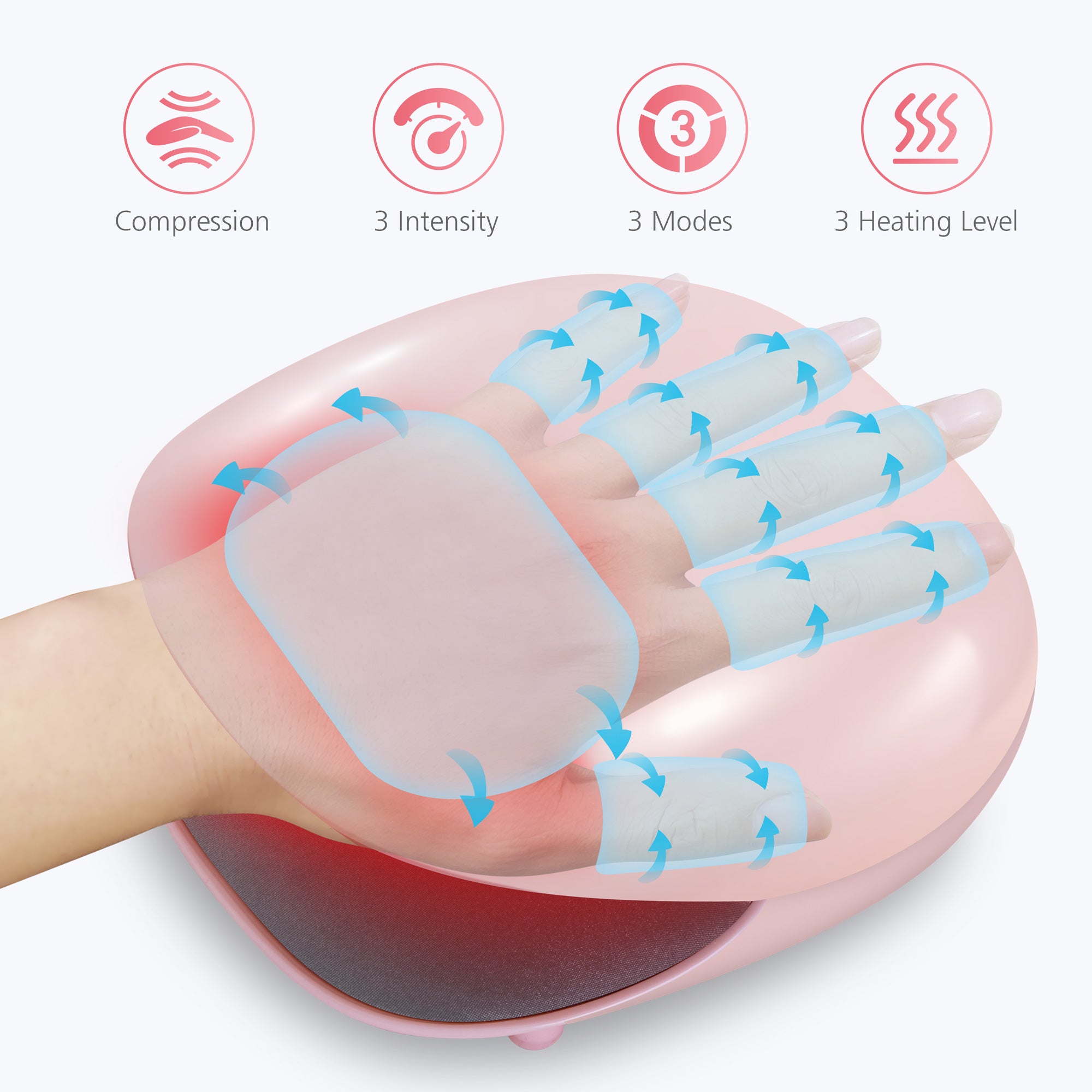 Comfier Cordless Hand Massager Machine with Heat for Carpal Tunnel han