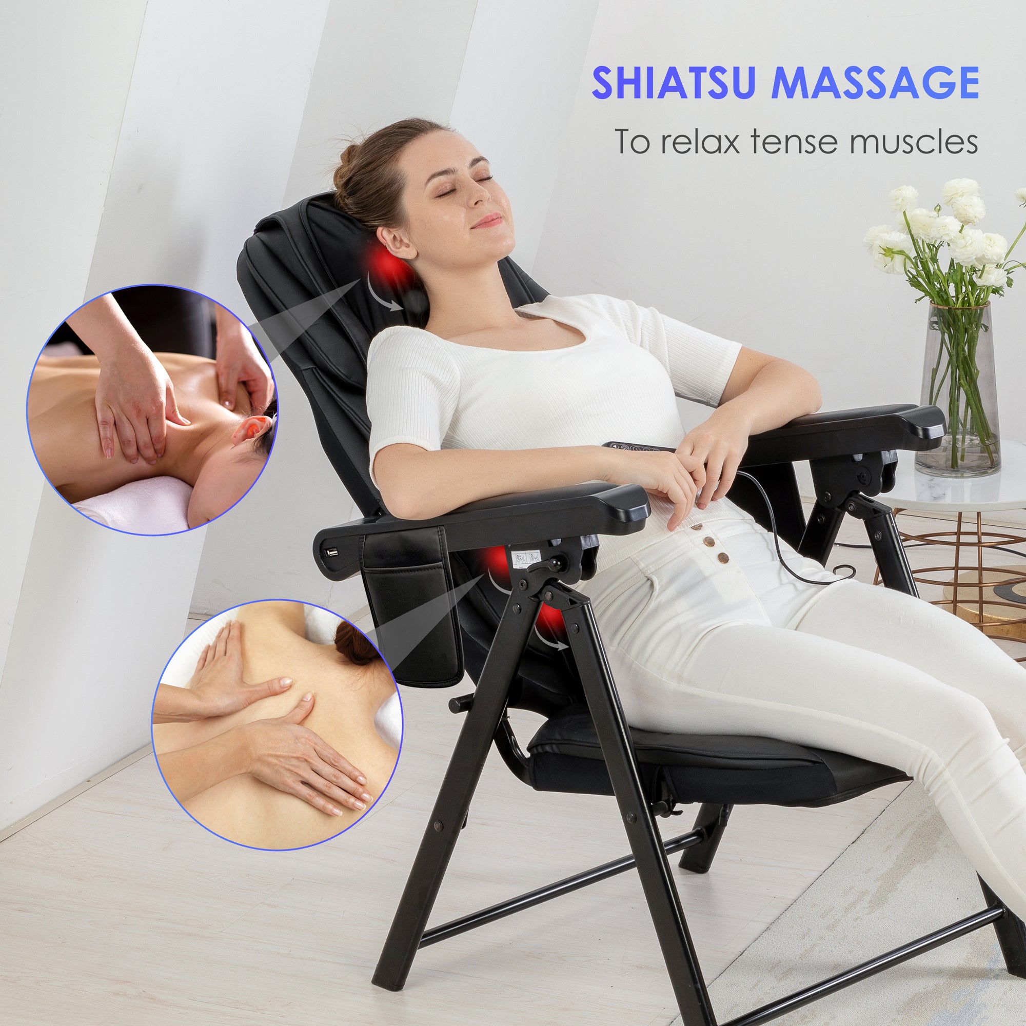 Shiatsu Neck and Back Massager with Soothing Heat EU/US/UK/USB
