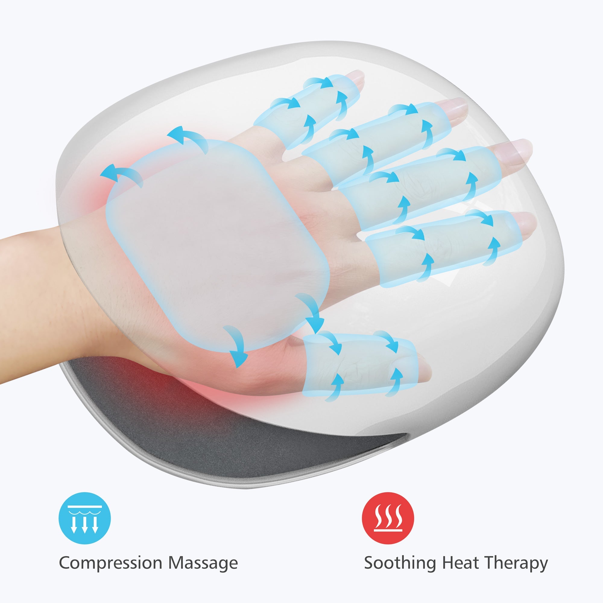 Certified Refurbished - Comfier Wireless Hand Massager with Heat for Carpal Tunnel,Ideal Gifts(White)- 4803-USED