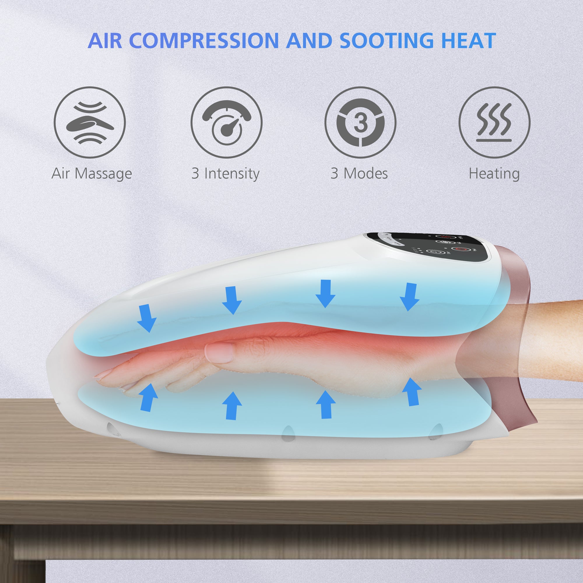 Comfier Cordless Hand Massager Tool with Compression & Heating for Arthritis and Carpal Tunnel from Finger to Wrist - 4805