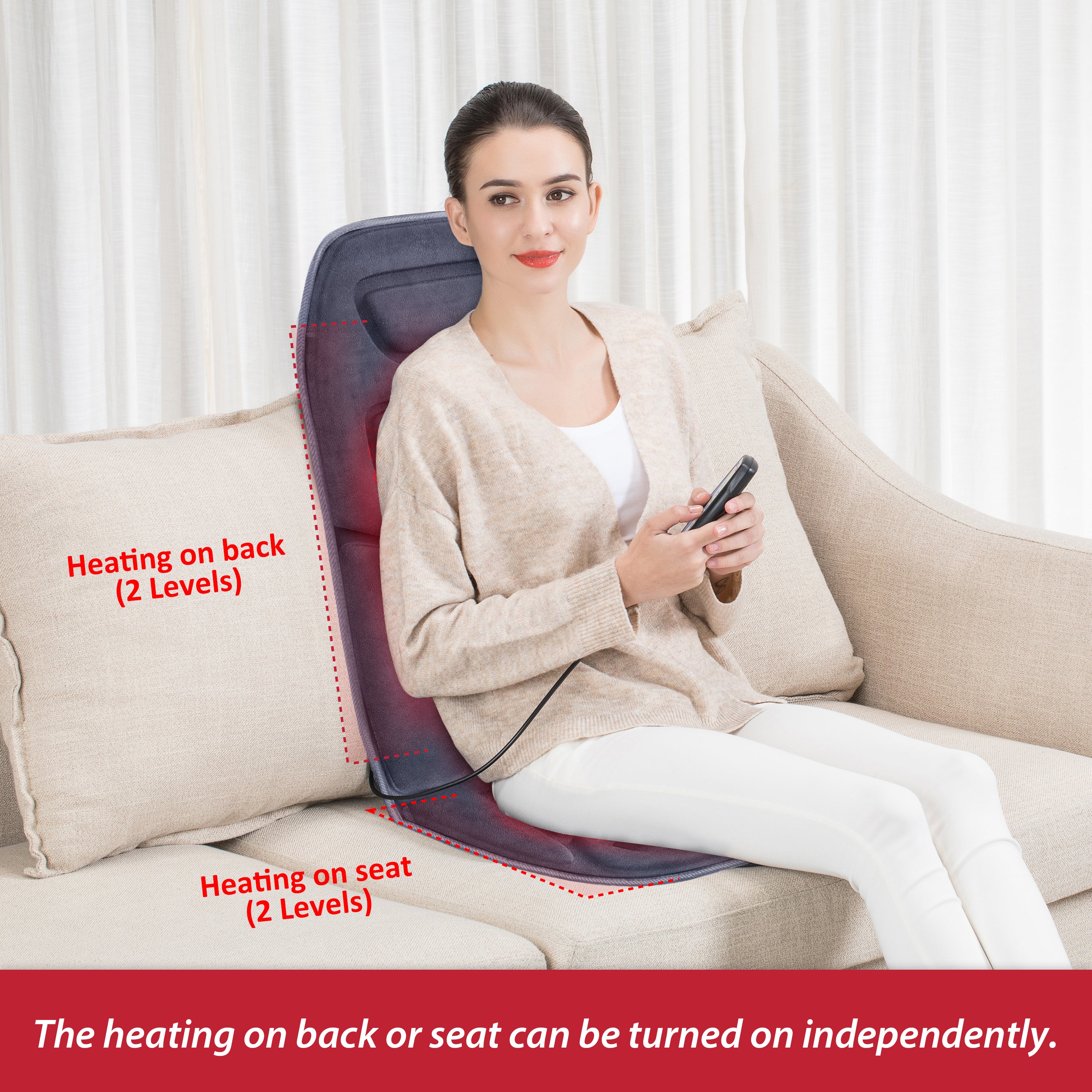 COMFIER Back Massager with Heat, App Control Vibration Massage Seat Cu –  Comfier