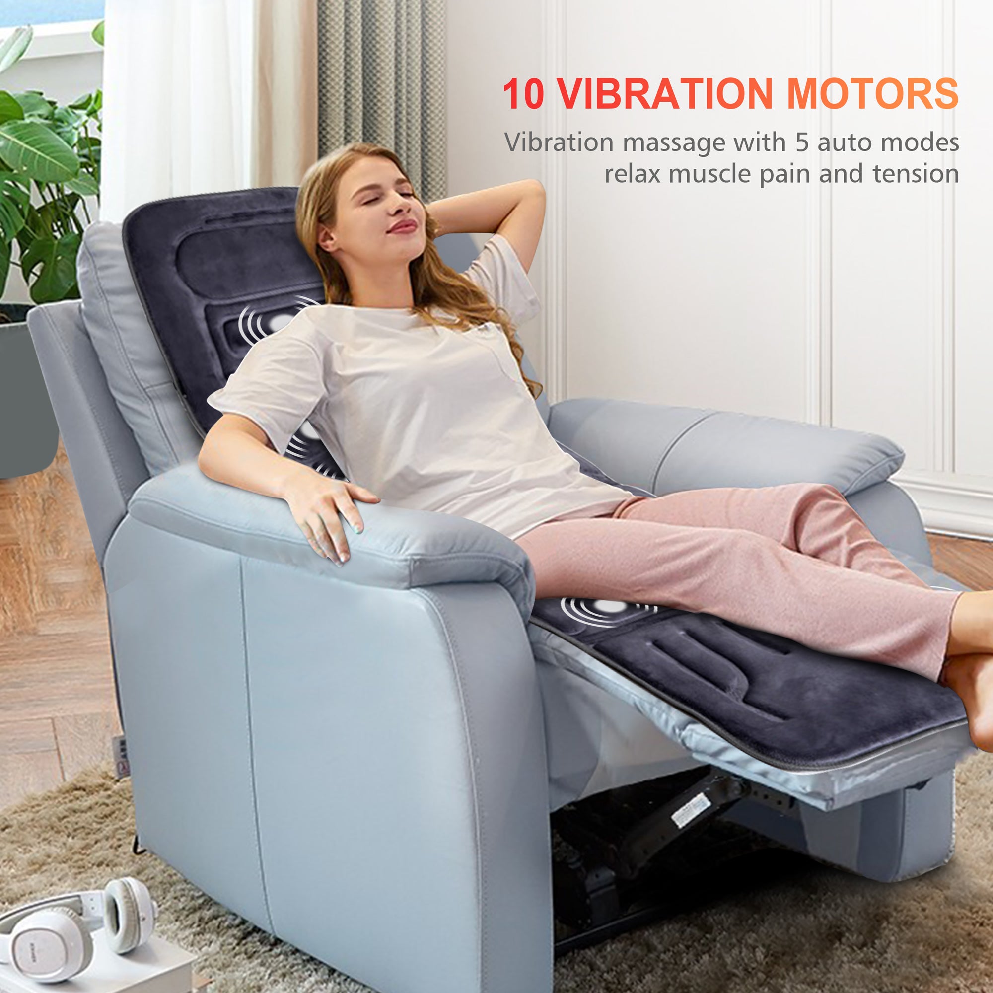 Comfier Massage Mat Full Body,Massage Pad with 10 Vibration Motors --C