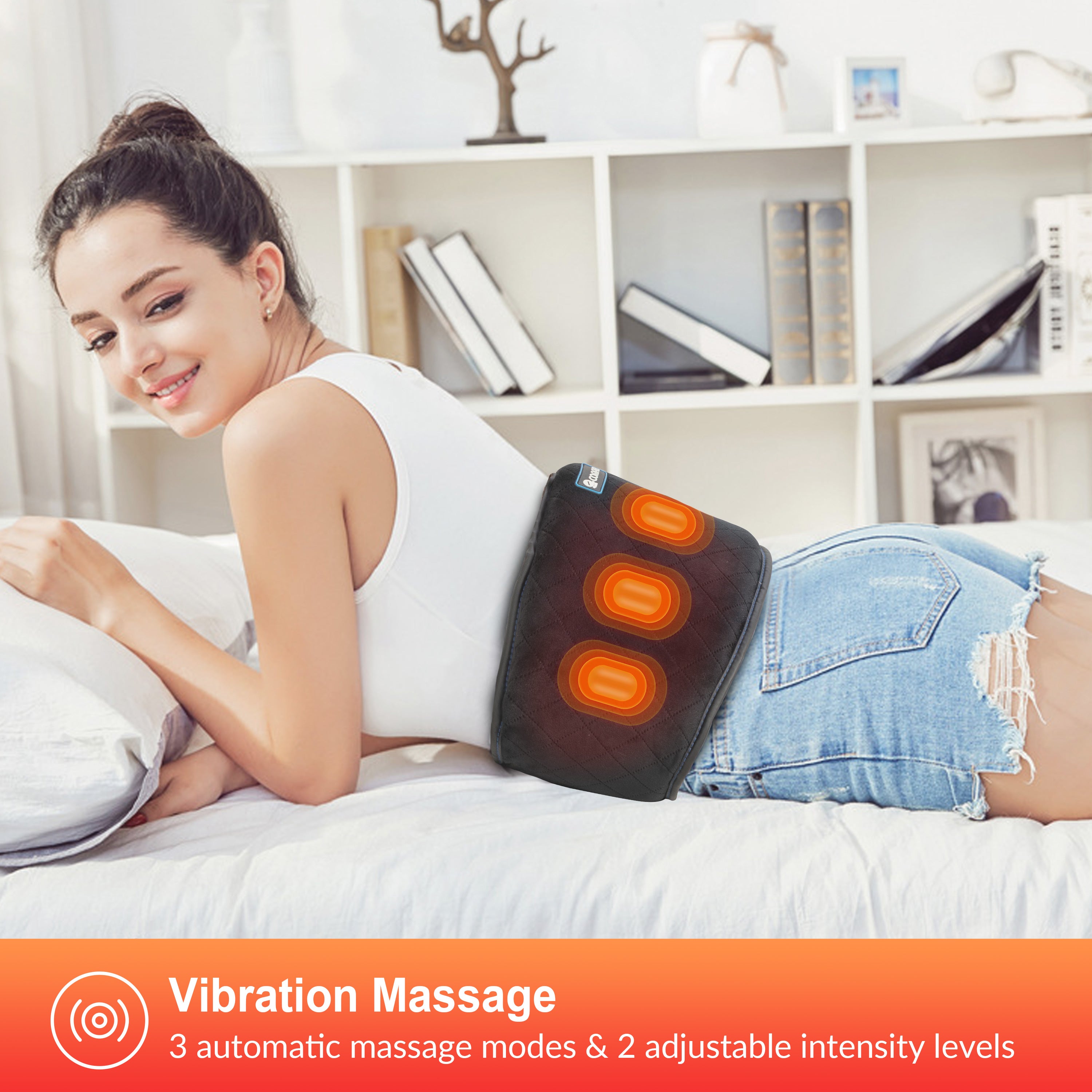 Comfier Heating Pad for Back Pain - Heat Belly Wrap Belt with Vibration Massage(Colored packaging) - CF-6006N-2