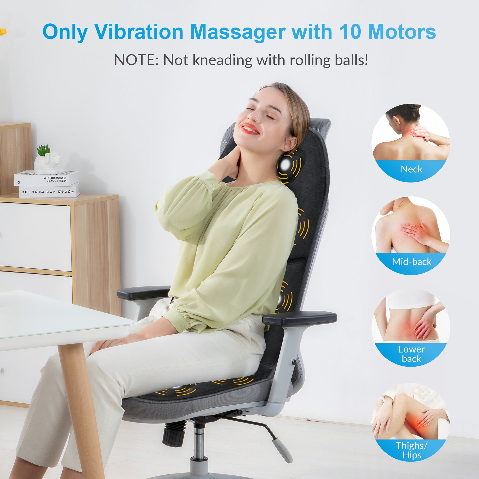 COMFIER Back Massager with Heat, App Control Vibration Massage Seat Cushion --CF-2206-APP
