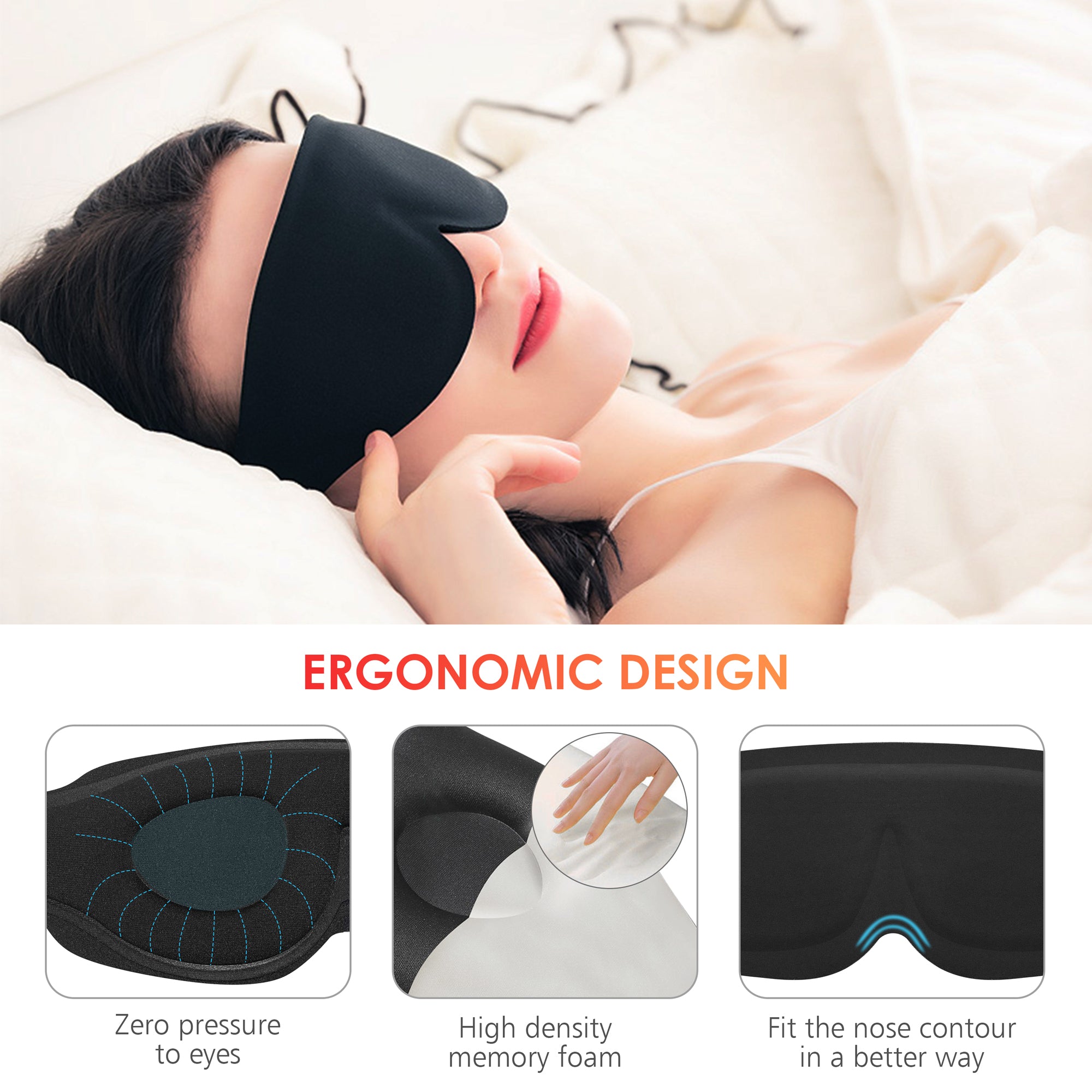 Comfier Graphene Heated Eye Mask with 3 Heat Settings Eye Massager - 6025
