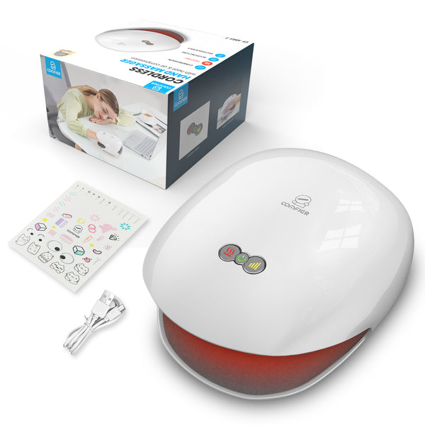 Comfier Wireless Hand Massager with Heat for Carpal Tunnel,Ideal Gifts(White, Colored packaging)- CF-4803-2