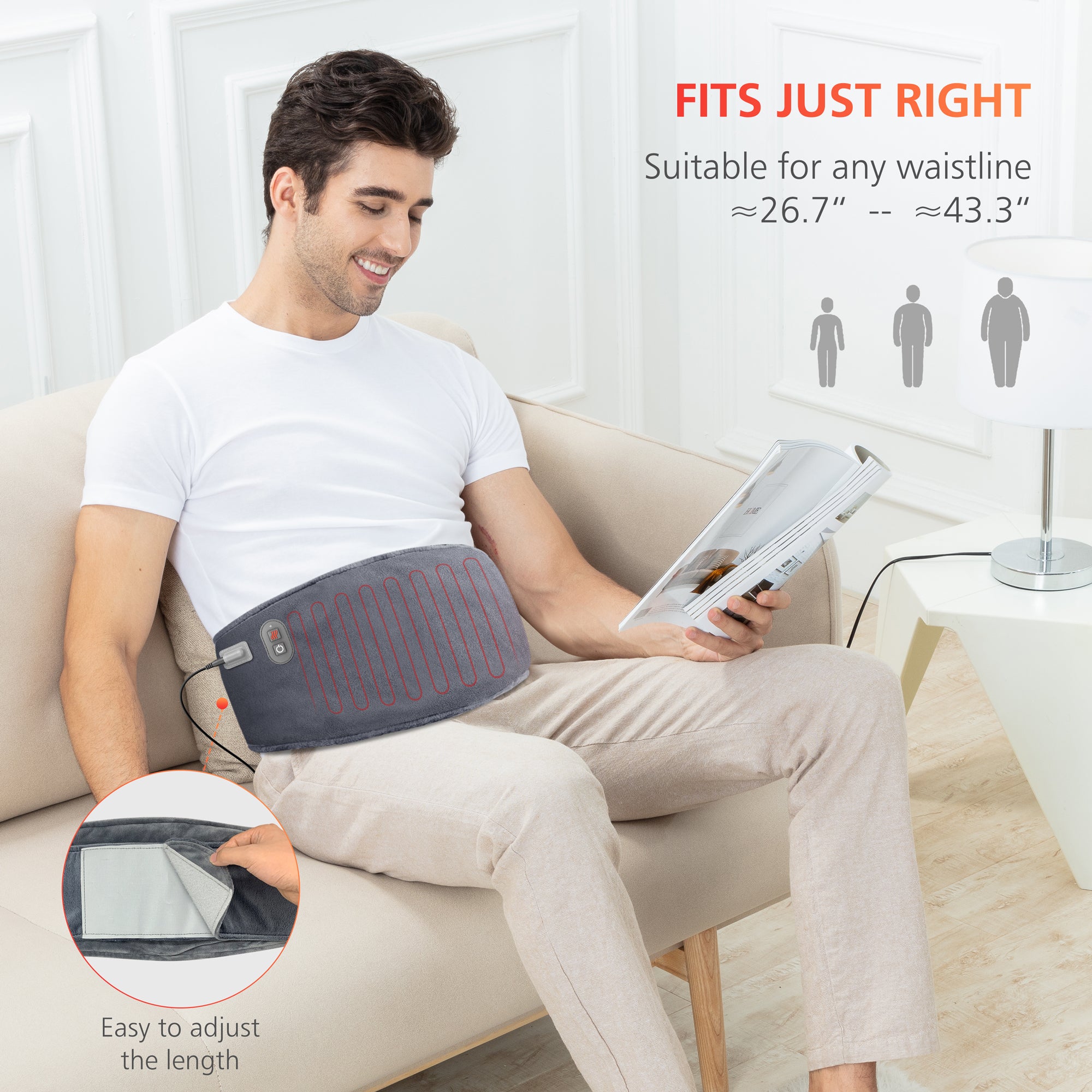 Comfier Heating Pad for Back Pain Relief with Adjustable Strap - 6004