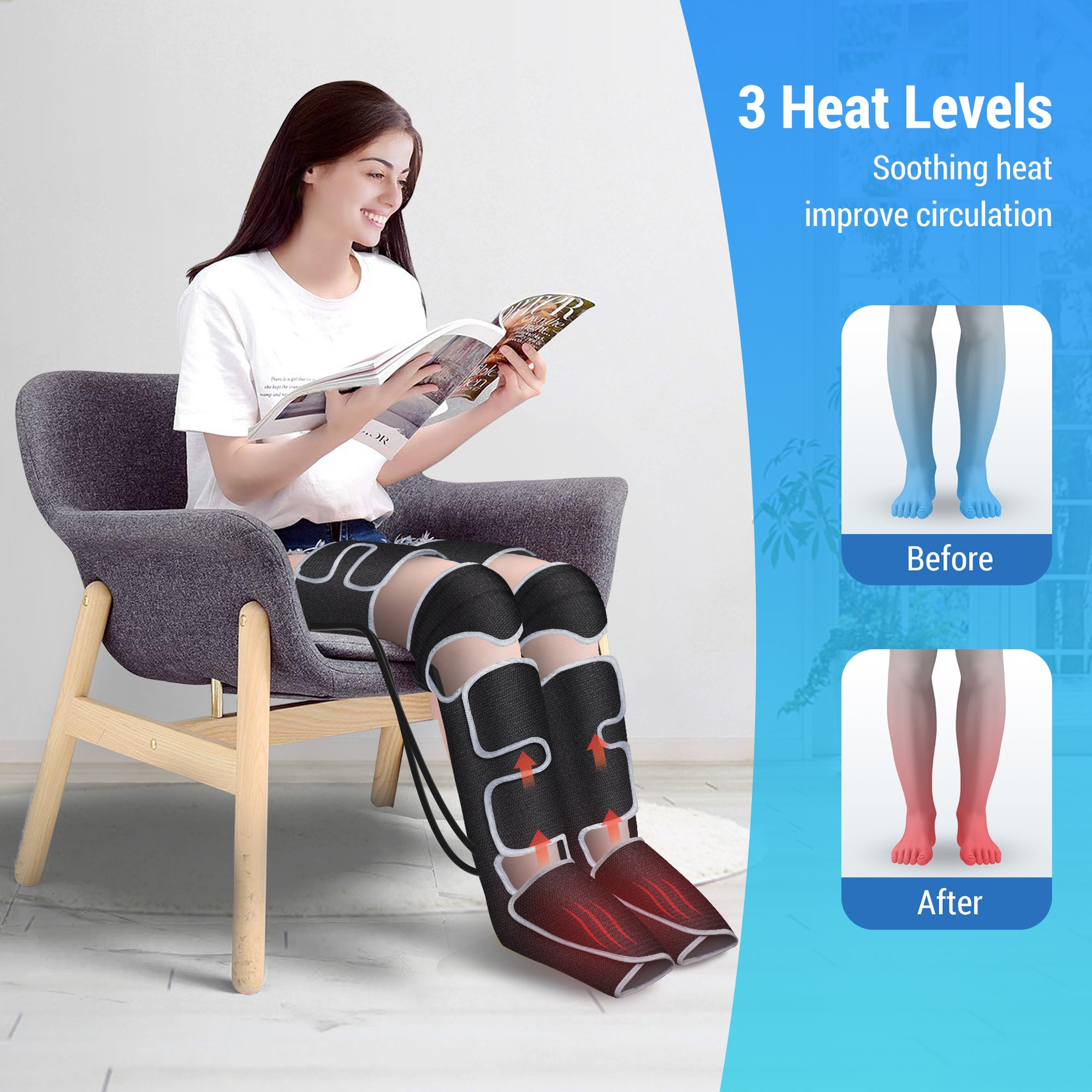 Comfier Leg Massager for Pain Relief, Leg Compression Machine --CF-5208HS