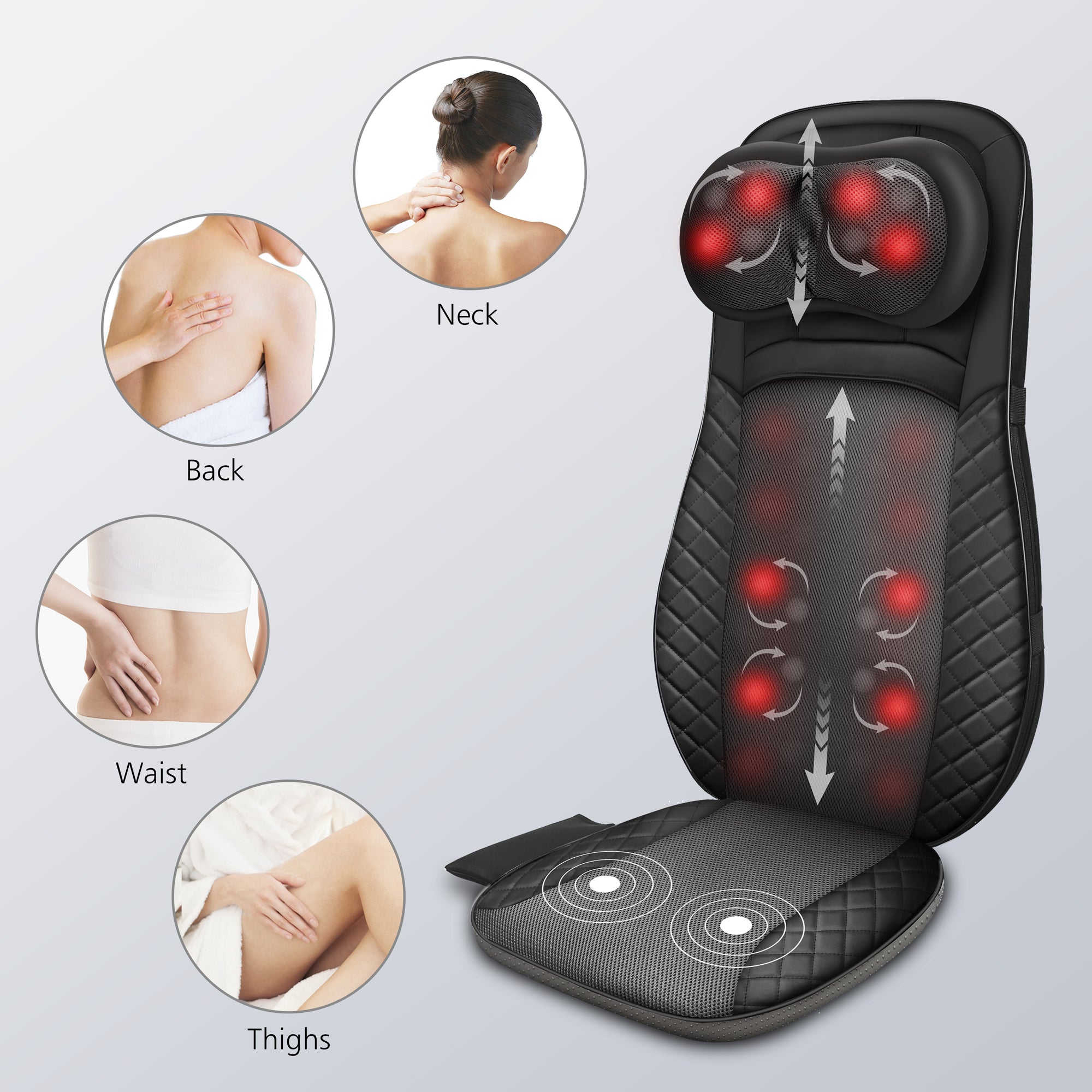 Comfier Massage pillow for neck and back with heat, Shiatsu & vibration massage with full body --CO-2118