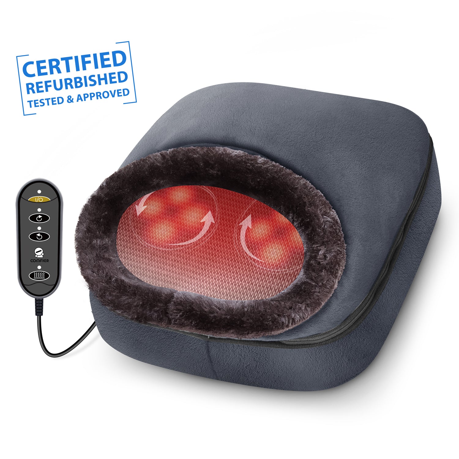 Certified Refurbished - Comfier Shiatsu Foot Massager with Heat,Electric Heated Foot Warmer for Plantar Fasciitis,Neuropathy,Foot Stress Relief - 5202S-USED