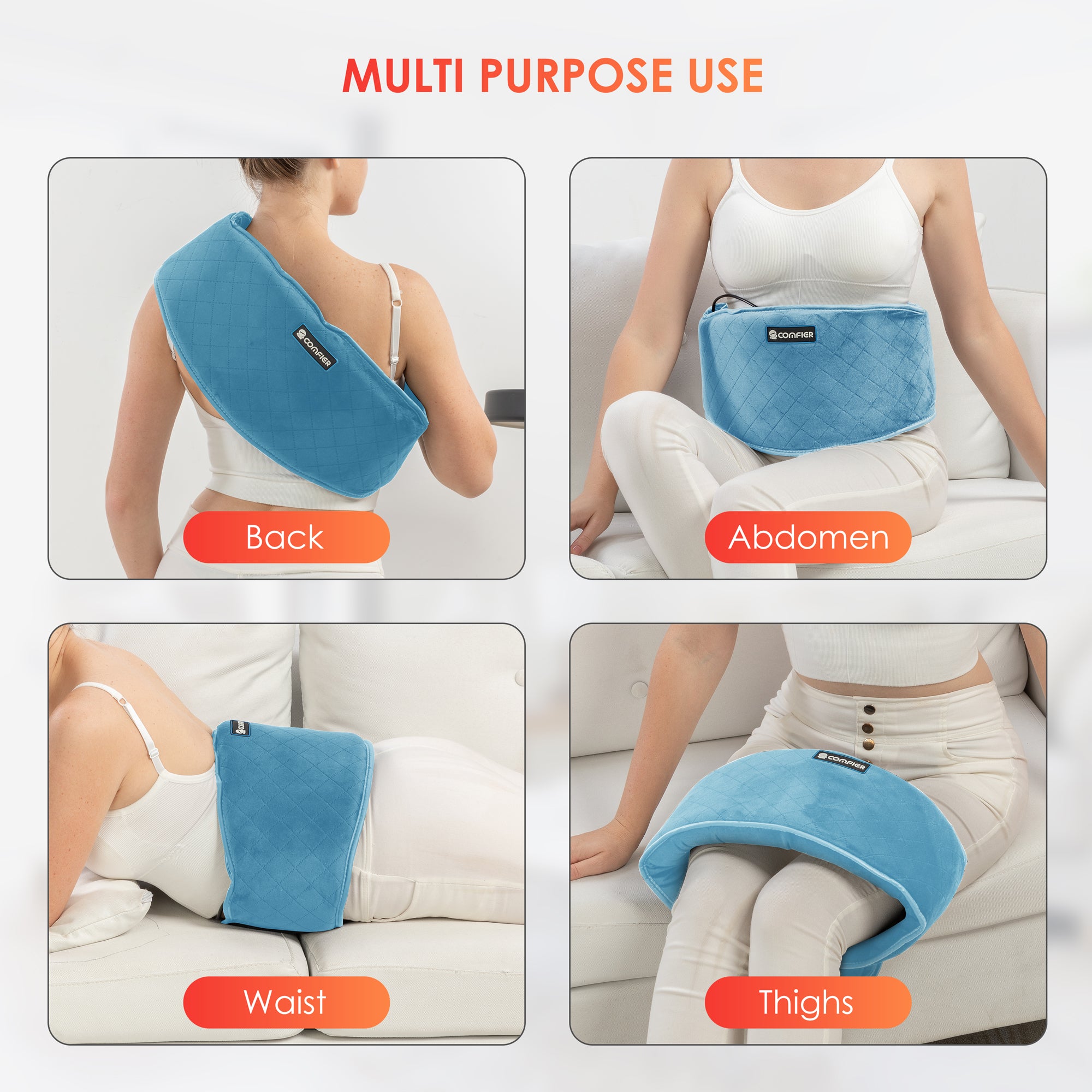 Comfier Heating Pad for Back Pain Relief, Heating Waist Belt with Adjustable Heat  - 6006NB