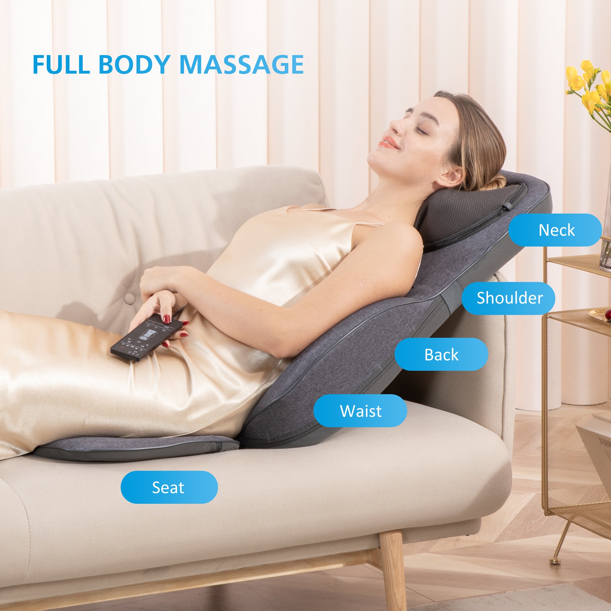  COMFIER Shiatsu Neck Back Massager, Smart App Control Massage  Chair Pad,Kneading, Rolling, Vibration,Compression Massage Seat Cushion  with Heat & Multiple Modes for Muscle Pain Relief, Home Office use : Health  
