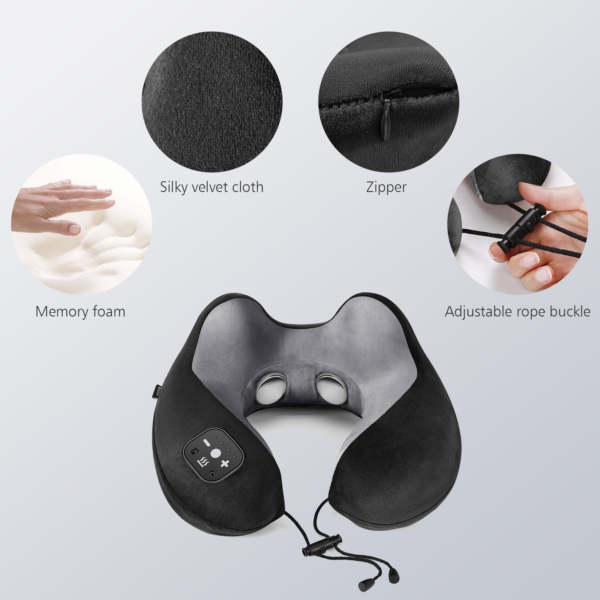 Certified Refurbished - Comfier Travel Pillow & Neck Massager with Heat, Memory Foam Neck Pillow - 6902U-USED