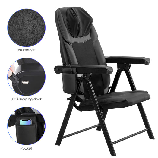 Comfier Portable Folding Massage Chair-Shiatsu Neck and Back Massager with Heat - 9202