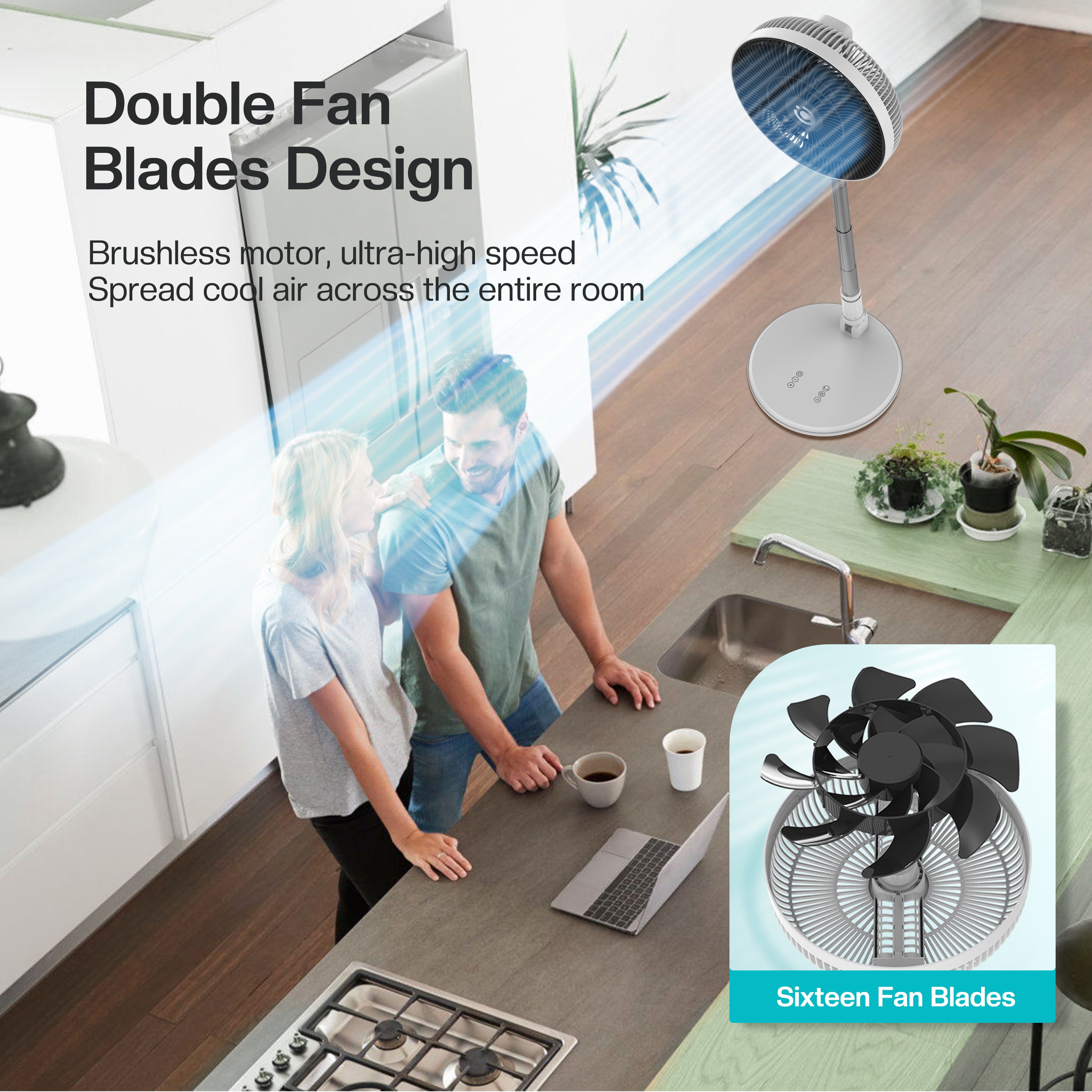 CooCoCo Portable Foldaway Fan with Remote Control --CO-202
