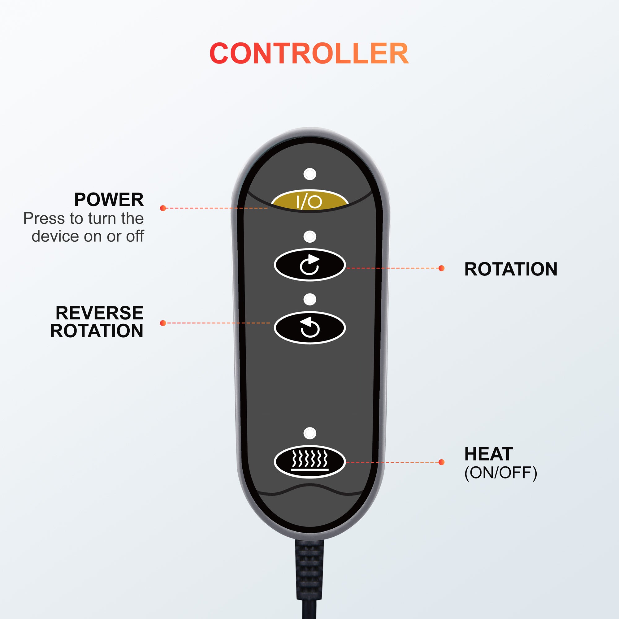 Shiatsu Foot Massager Machine with Heat, 2-in-1 Heated Foot Warmer--CF-5202-UP