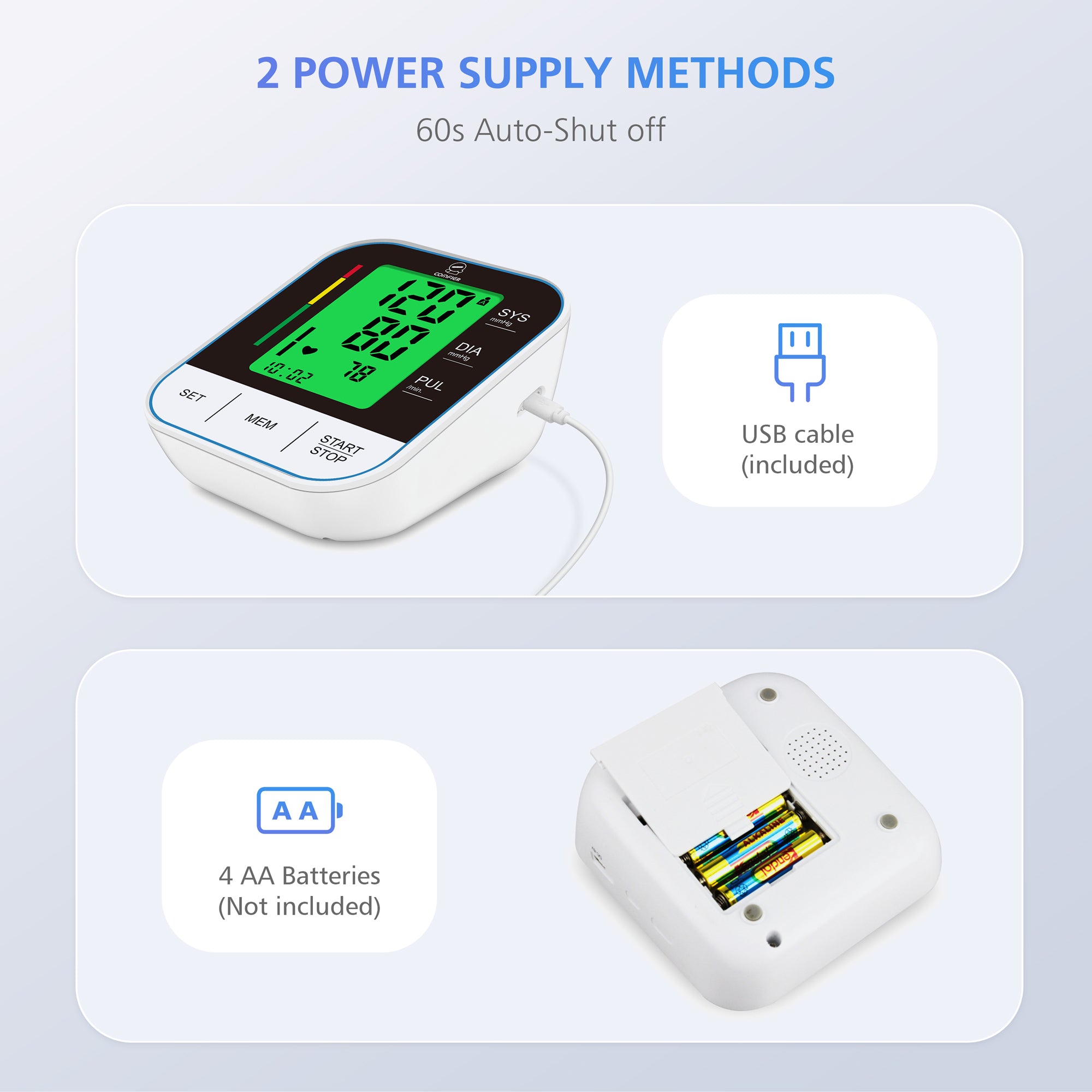 Comfier Arm Blood Pressure Monitor & Blood Pressure Cuff Machine for Home Use (Blue ) - B15BLU