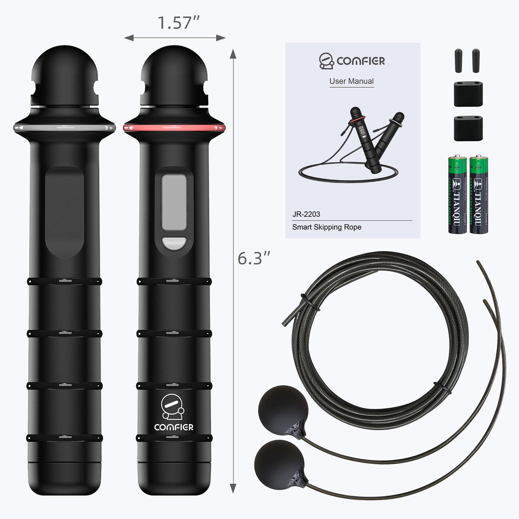Comfier Smart Jump Rope for Fitness, Jumping Rope with APP Data Analysis --JR-2201