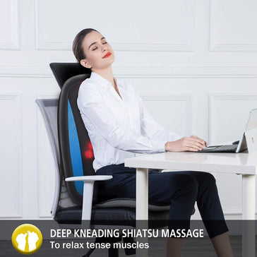 Comfier Shiatsu Back Massager with Heat,Deep Tissue Kneading Massage Seat Cushion - 2606MC