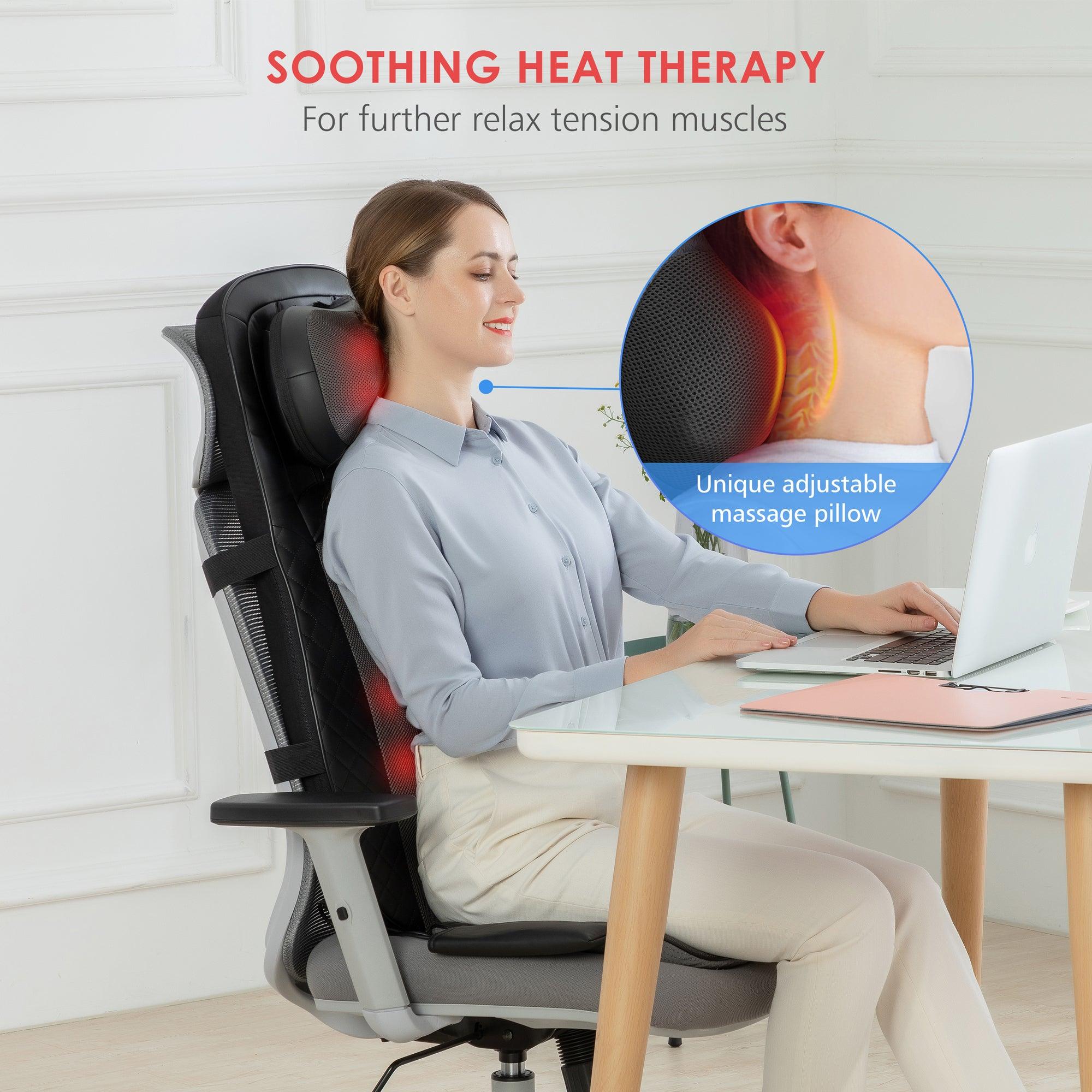 Comfier Back Massager Comfier Massage pillow for neck and back with heat, Shiatsu & vibration massage with full body CF-2118