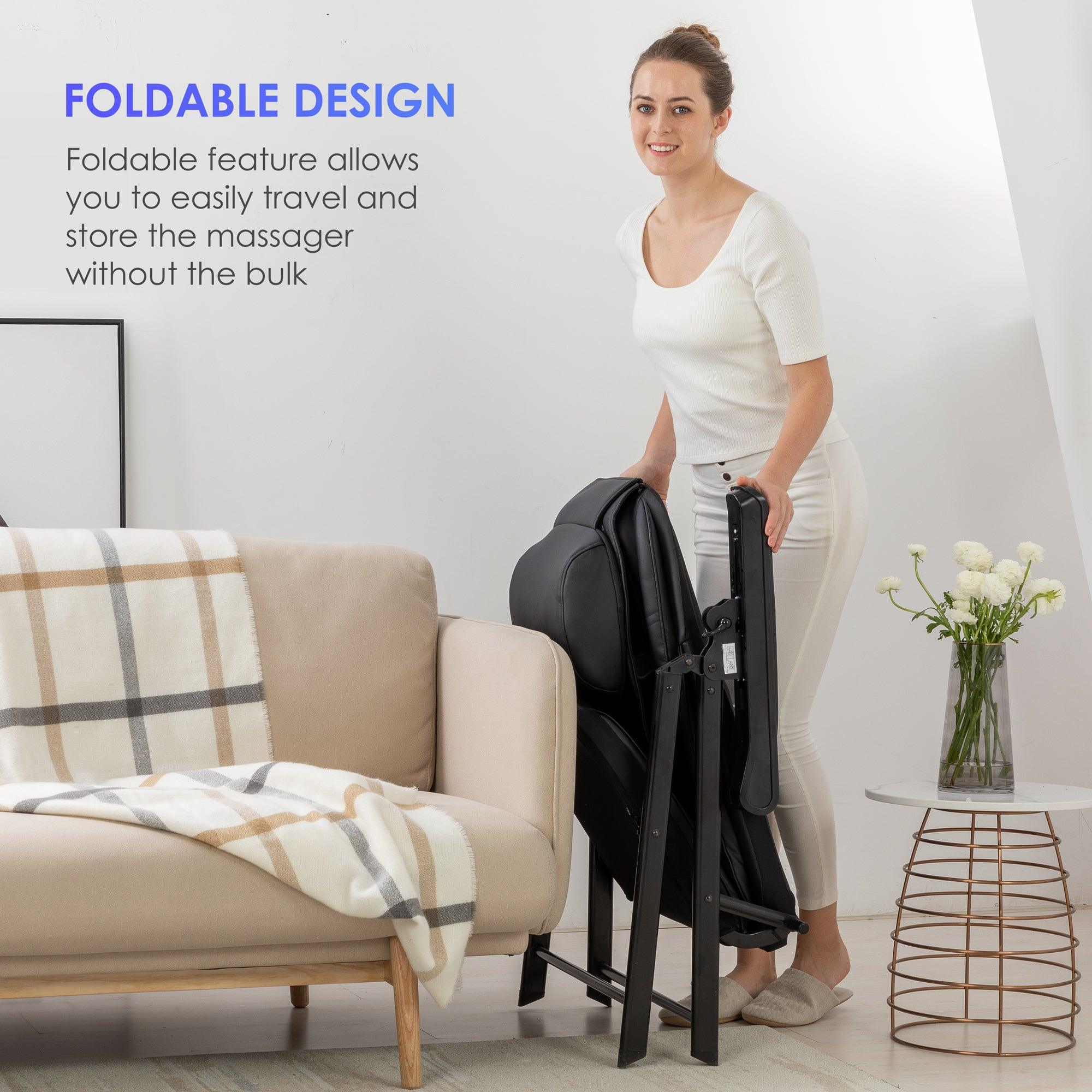 Comfier Back Massager Comfier Portable Folding Massage Chair-Shiatsu Neck and Back Massager with Heat CF-9202