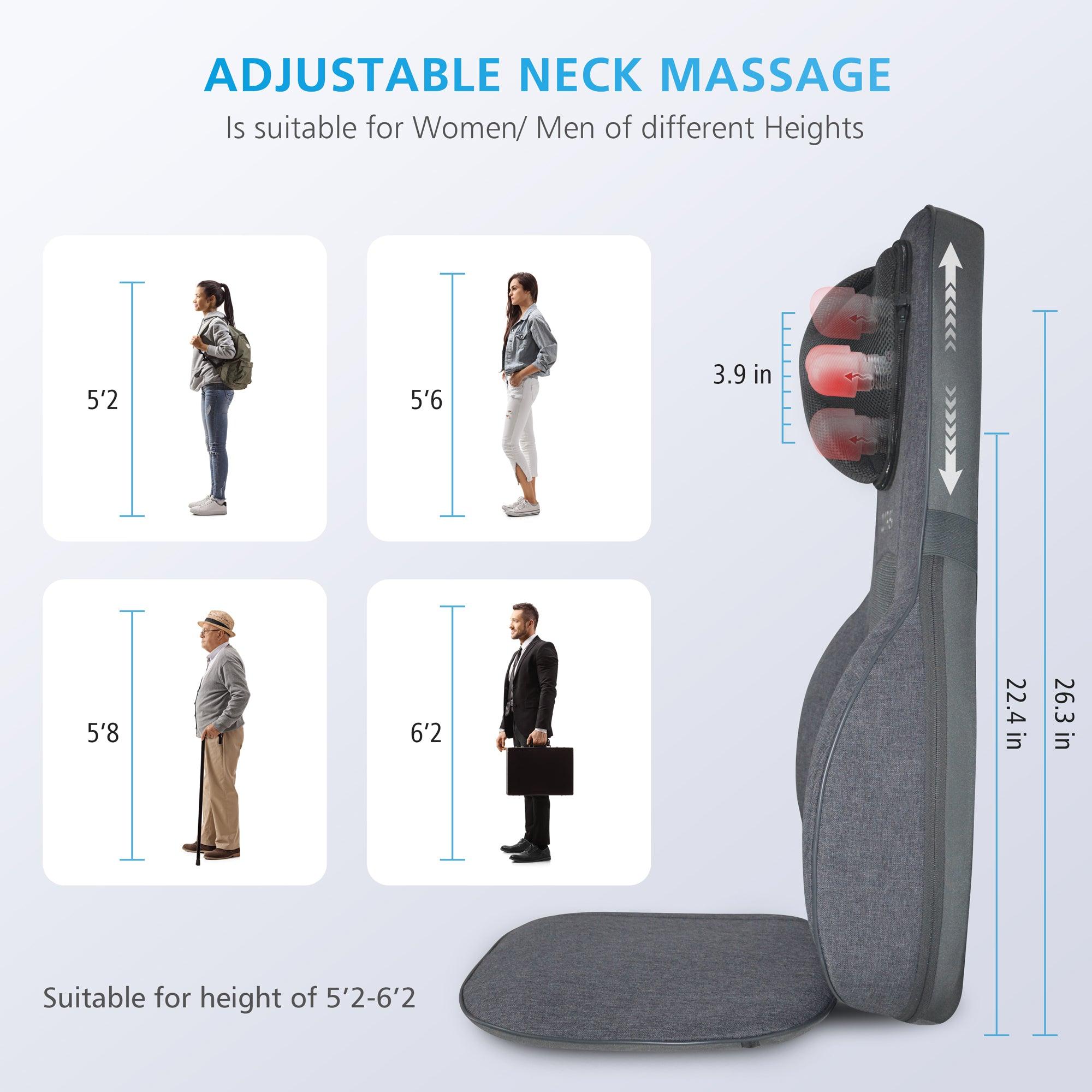 Comfier Back Massager Comfier Shiatsu Neck Back Massage Seat Cushion with Heat,Adjustable Kneading Rolling Massage Chair CF-2113