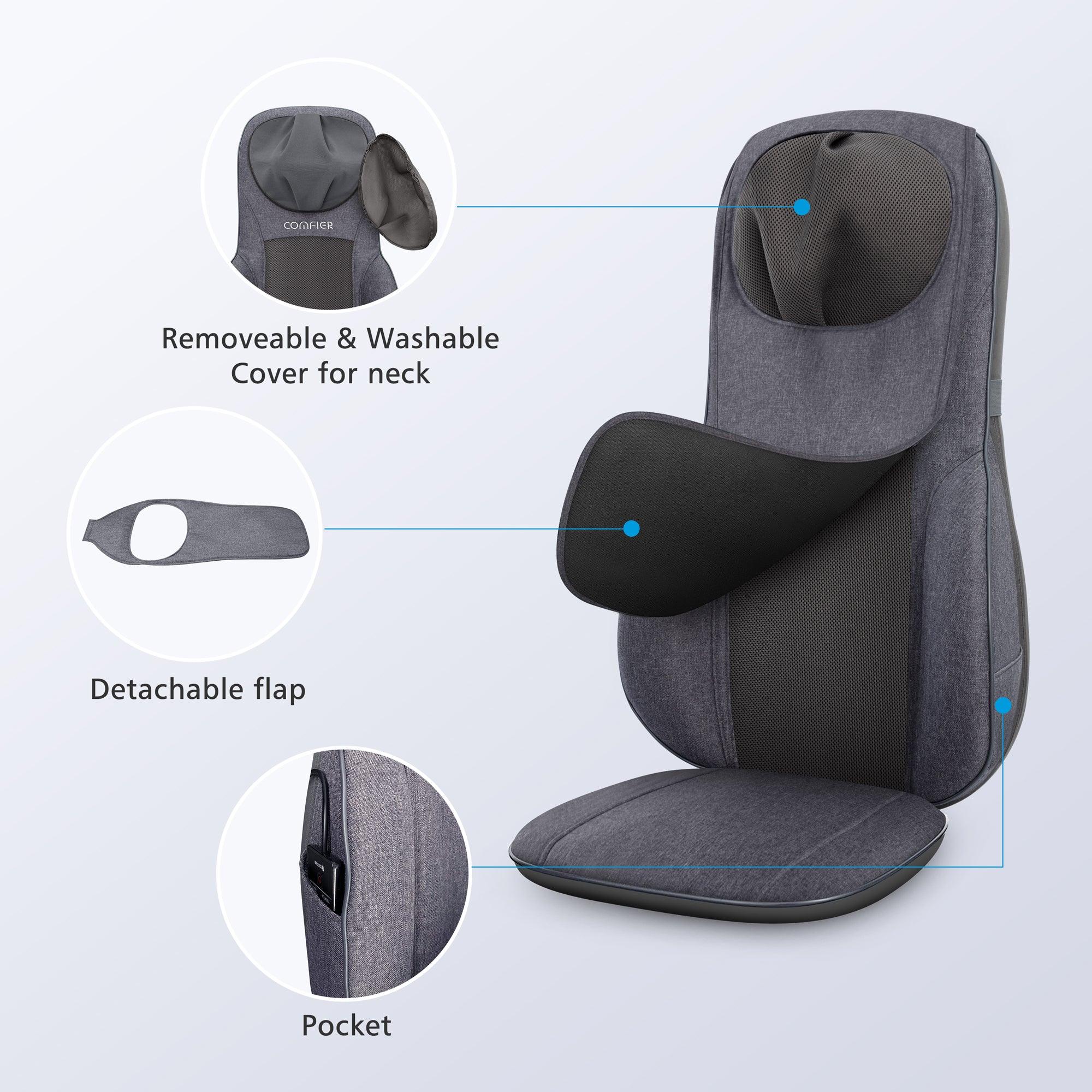 Comfier Back Massager Comfier Shiatsu Neck Back Massage Seat Cushion with Heat,Adjustable Kneading Rolling Massage Chair CF-2113