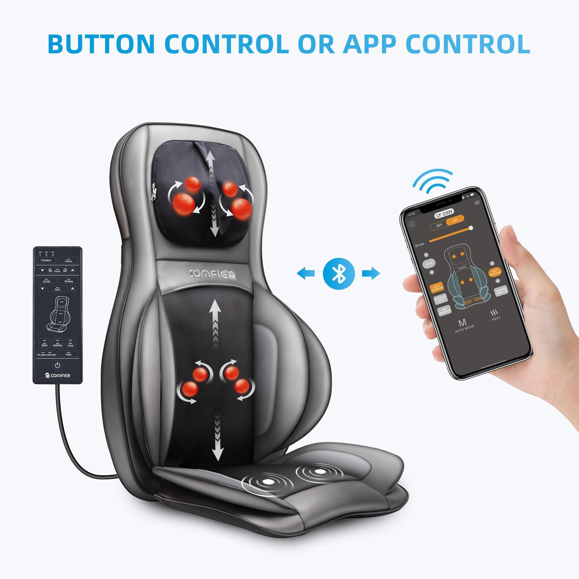 Comfier Back Massager Comfier Shiatsu Neck & Back Massager, 2D/3D Kneading Massage Chair Pad, APP Remote 2309-APP