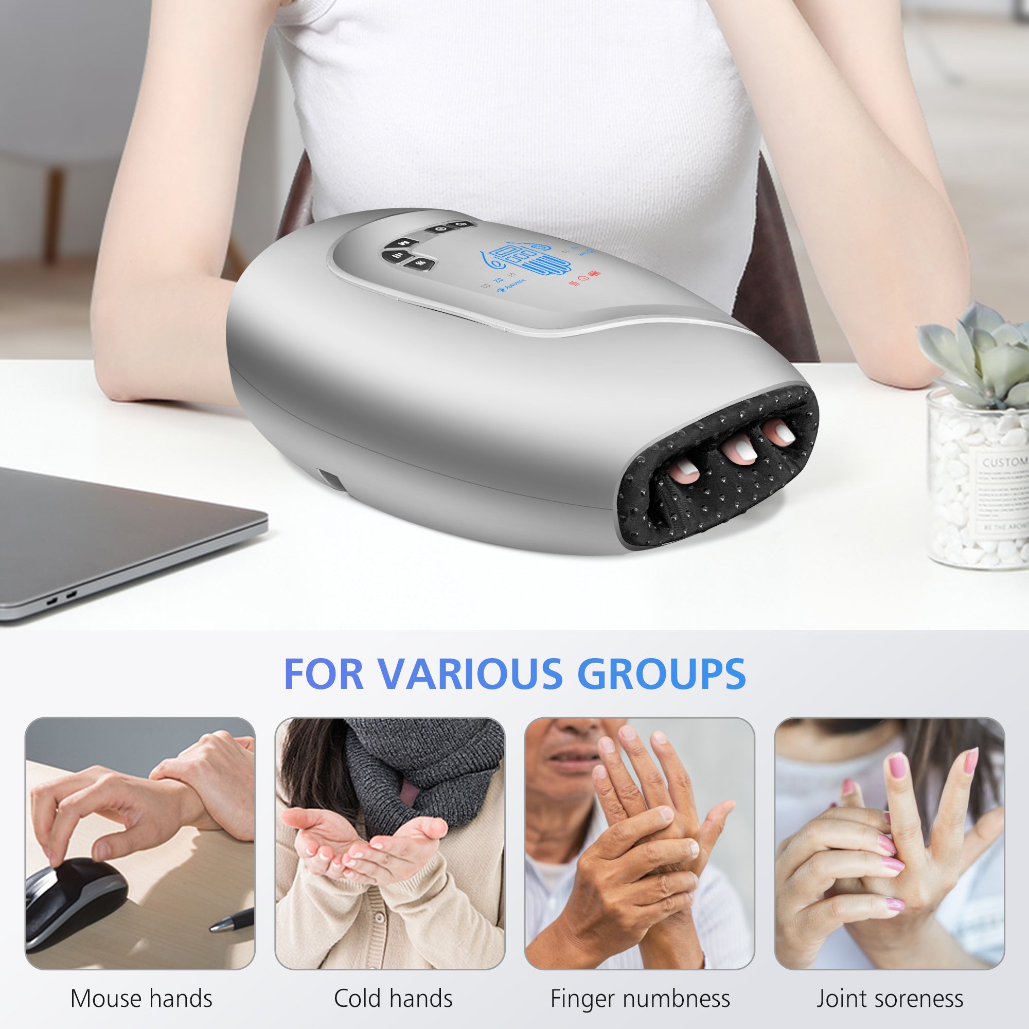 Comfier Comfier Cordless Hand Massager with Heat & Compression for Arthritis and Carpal Tunnel - 4807