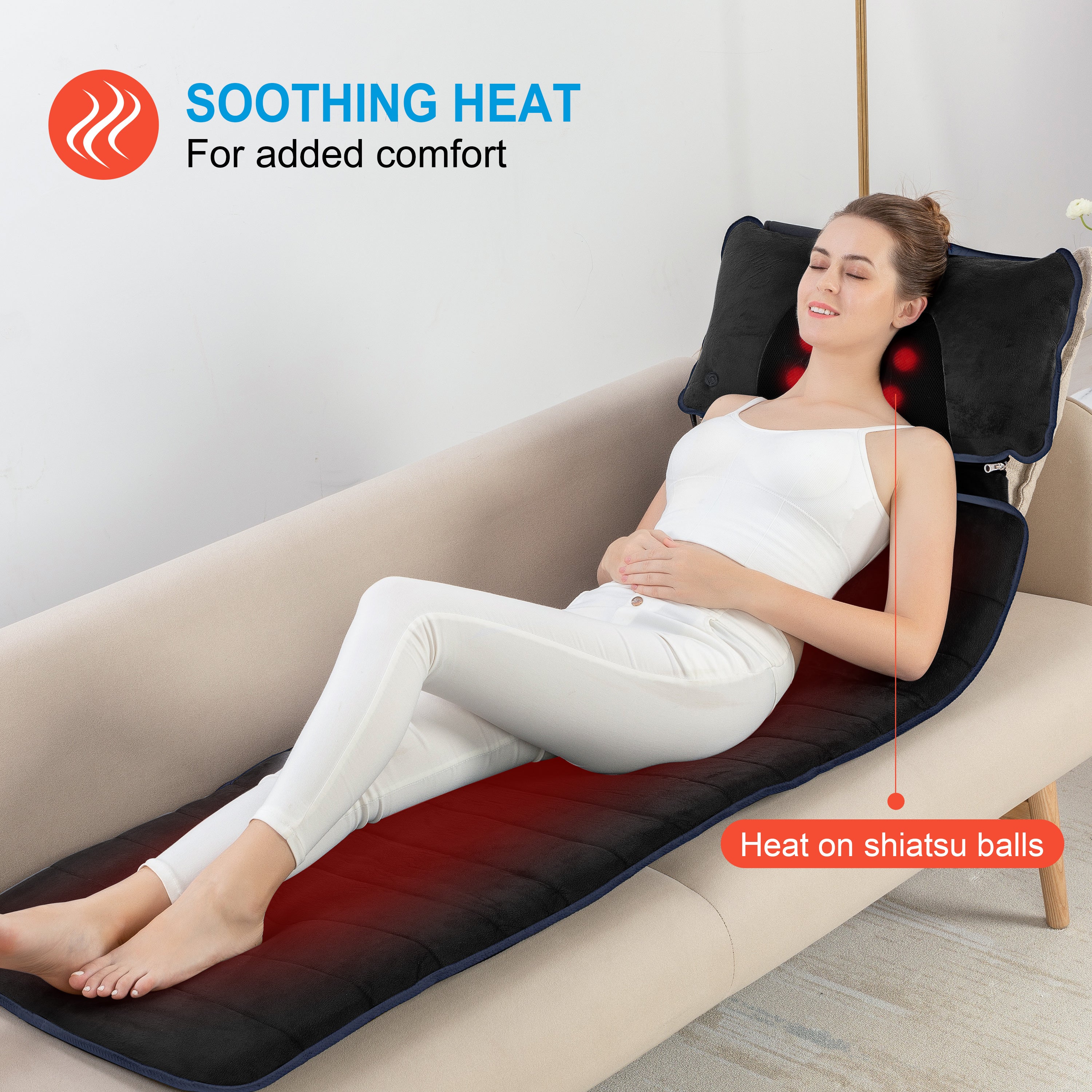 Comfier COMFIER Massage Pad, Full Body Massage Mat with APP Control(Black) CF-3603UB-APP
