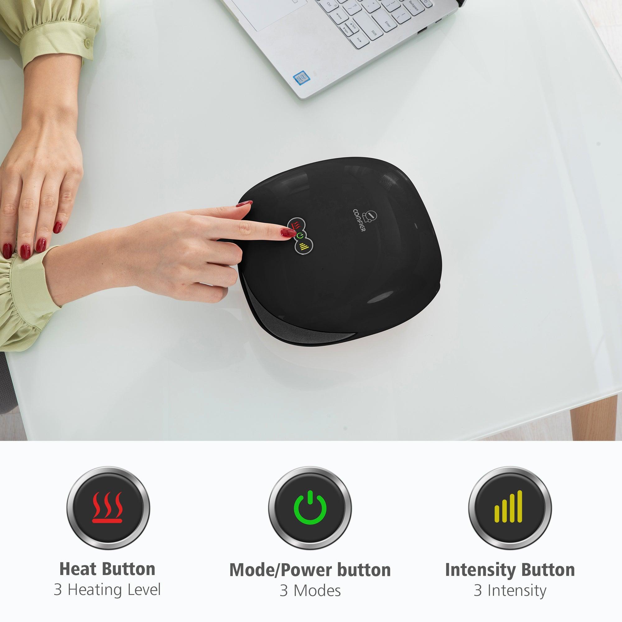Comfier Comfier Rechargeable Hand Massager Machine with Heat for Carpal Tunnel hand pain relief(Black) - 4803B