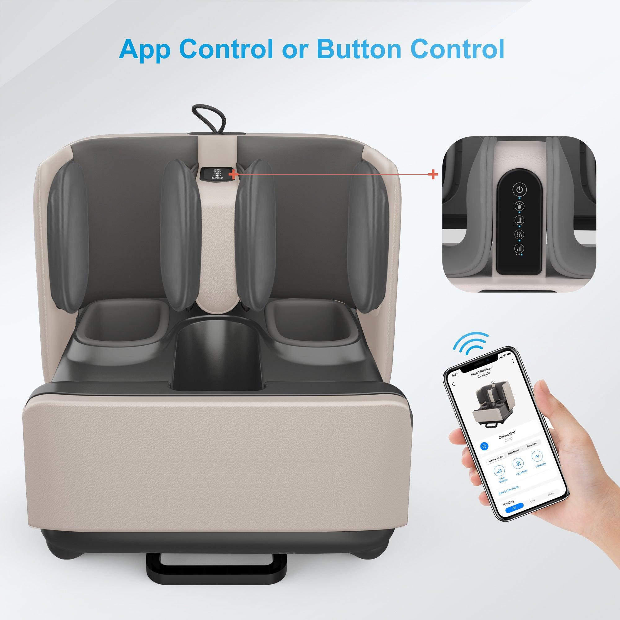 Comfier Foot Massager COMFIER 2in1 Foot and Calf Massager & Ottoman Foot Rest with APP Control CF-5001S-APP