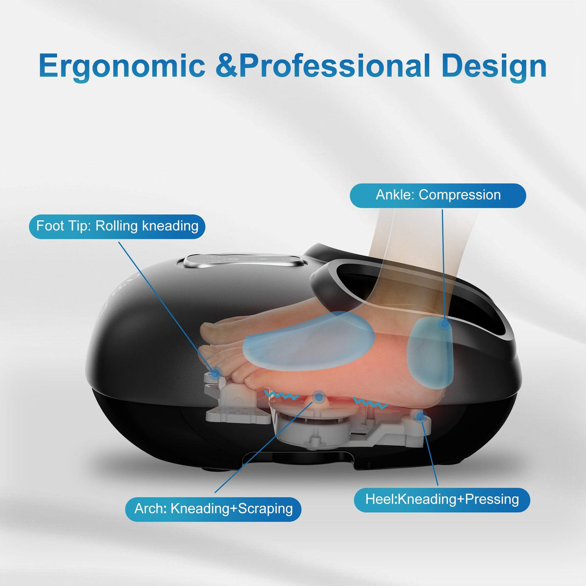 Shiatsu Foot Massager with Pause Function, Heat, Compression, Vibratio ...