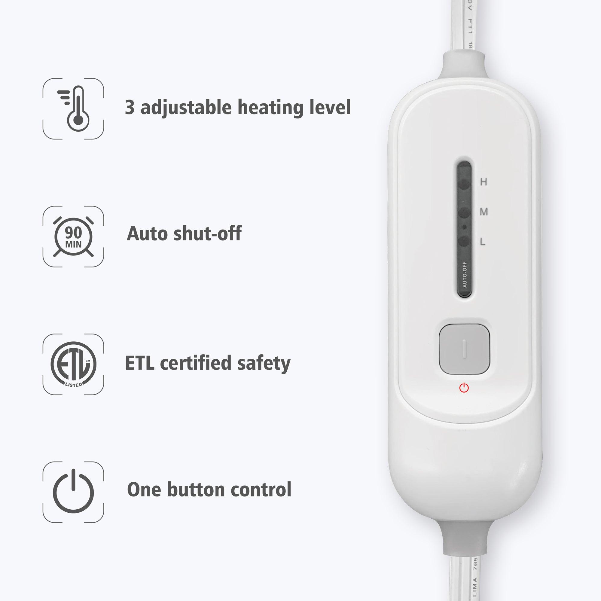 Comfier Heating Pad Comfier Heating Pad for Back Pain Relief, FSA HSA Eligible, Fast Heating Pad for Neck and Shoulders, Electric Heated Wrap, 3 Heat Levels & 90-Mins Auto Shut Off CF-H1822D