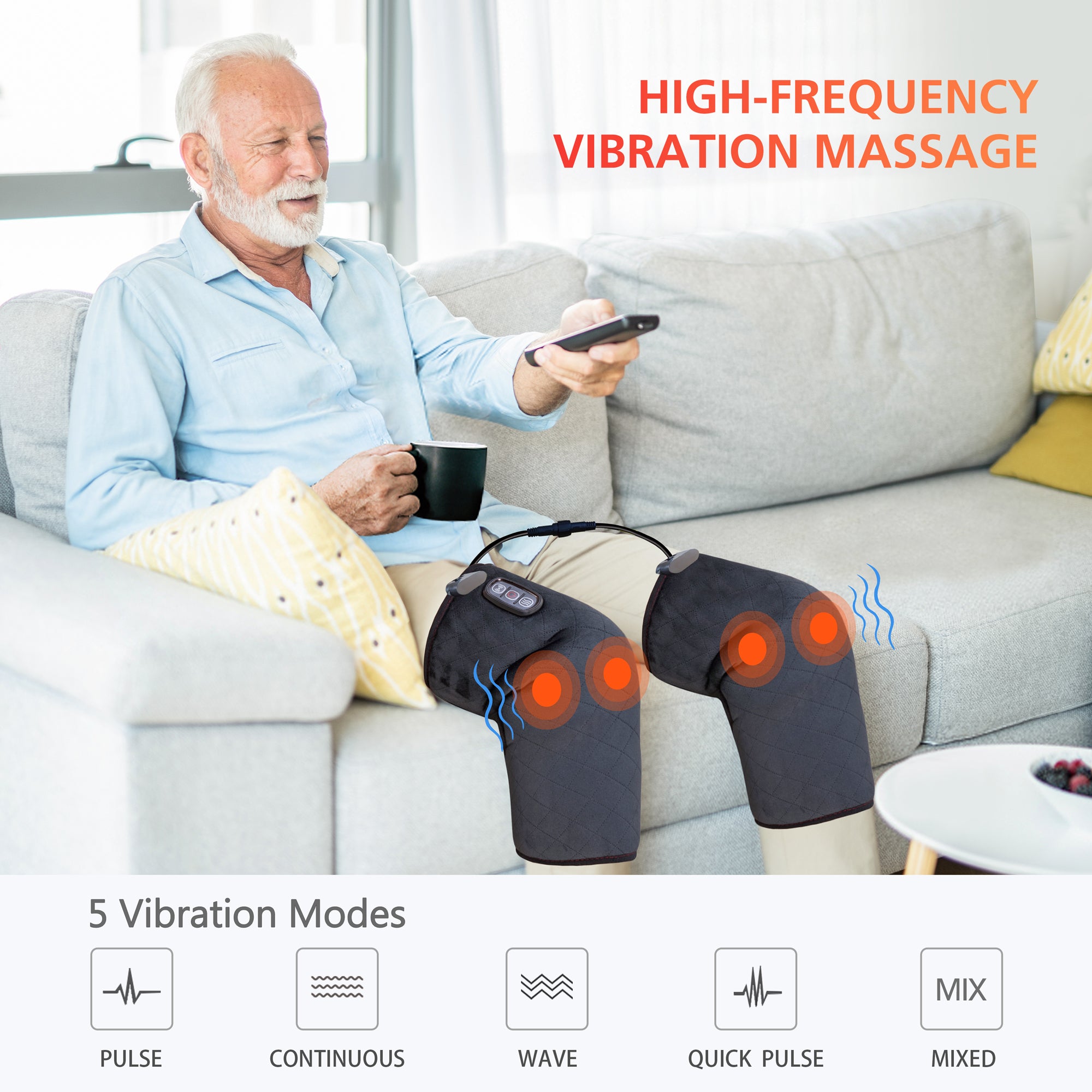 Comfier Knee Massager Comfier Knee Massager with Heat, Vibration Heating Pad for Knee, Knee Heating Pad for Relief, Heated Knee Brace Wrap for Stress Relief(Small Size) CF-5701SM