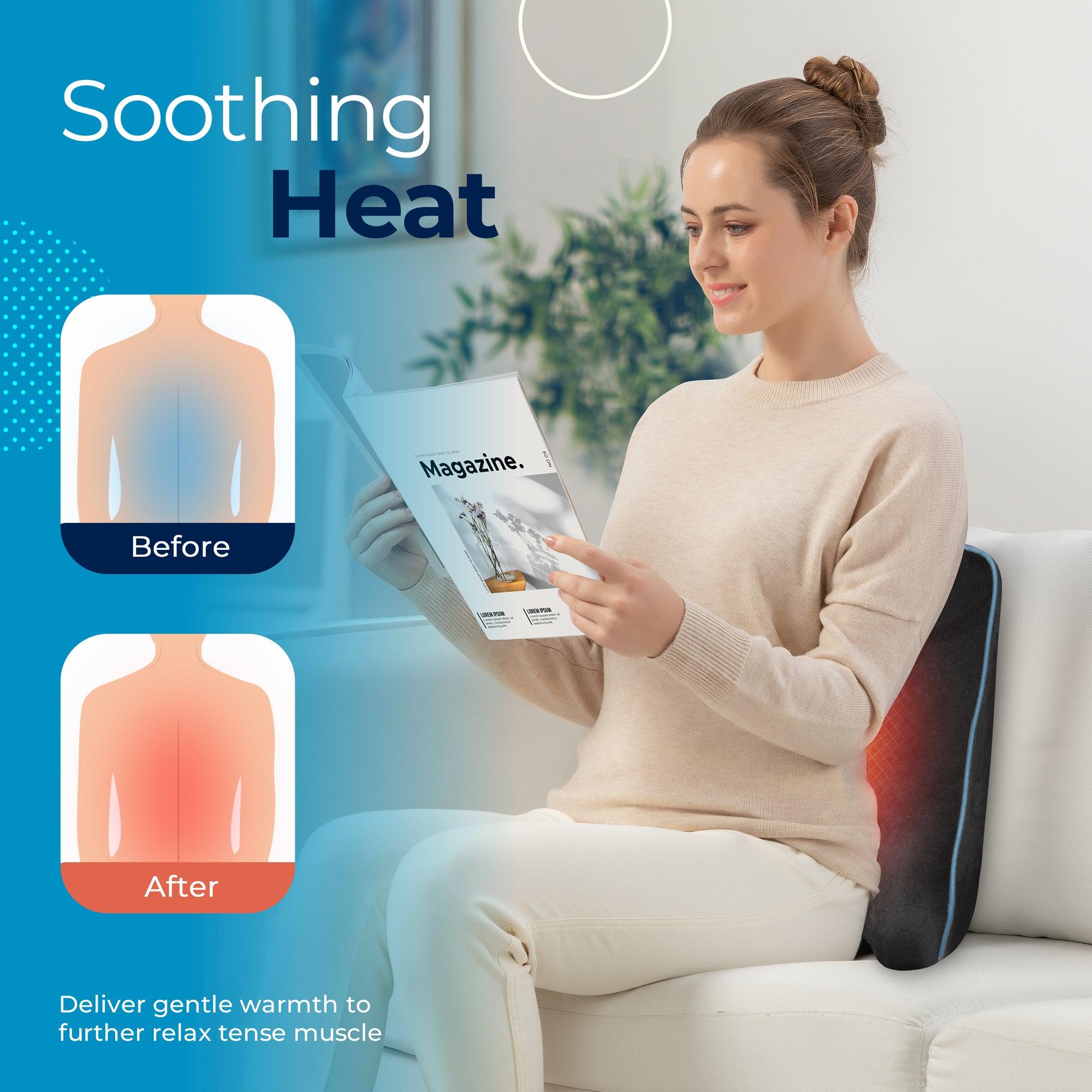 Comfier Lumbar Support & Massager Comfier Back Lumbar Support Pillow for Office Chair, Chair Pillow for Back Support with 3 Vibration Modes & 2 Heat Levels CF-1503