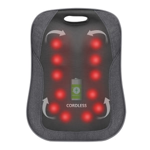 Comfier Lumbar Support & Massager Comfier Cordless Back Massager with Heat, Rechargeable Shiatsu Massage Chair Pad CF-1902C-CA