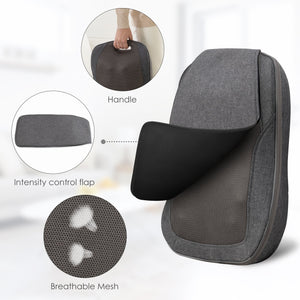 Comfier Lumbar Support & Massager Comfier Cordless Back Massager with Heat, Rechargeable Shiatsu Massage Chair Pad CF-1902C-CA
